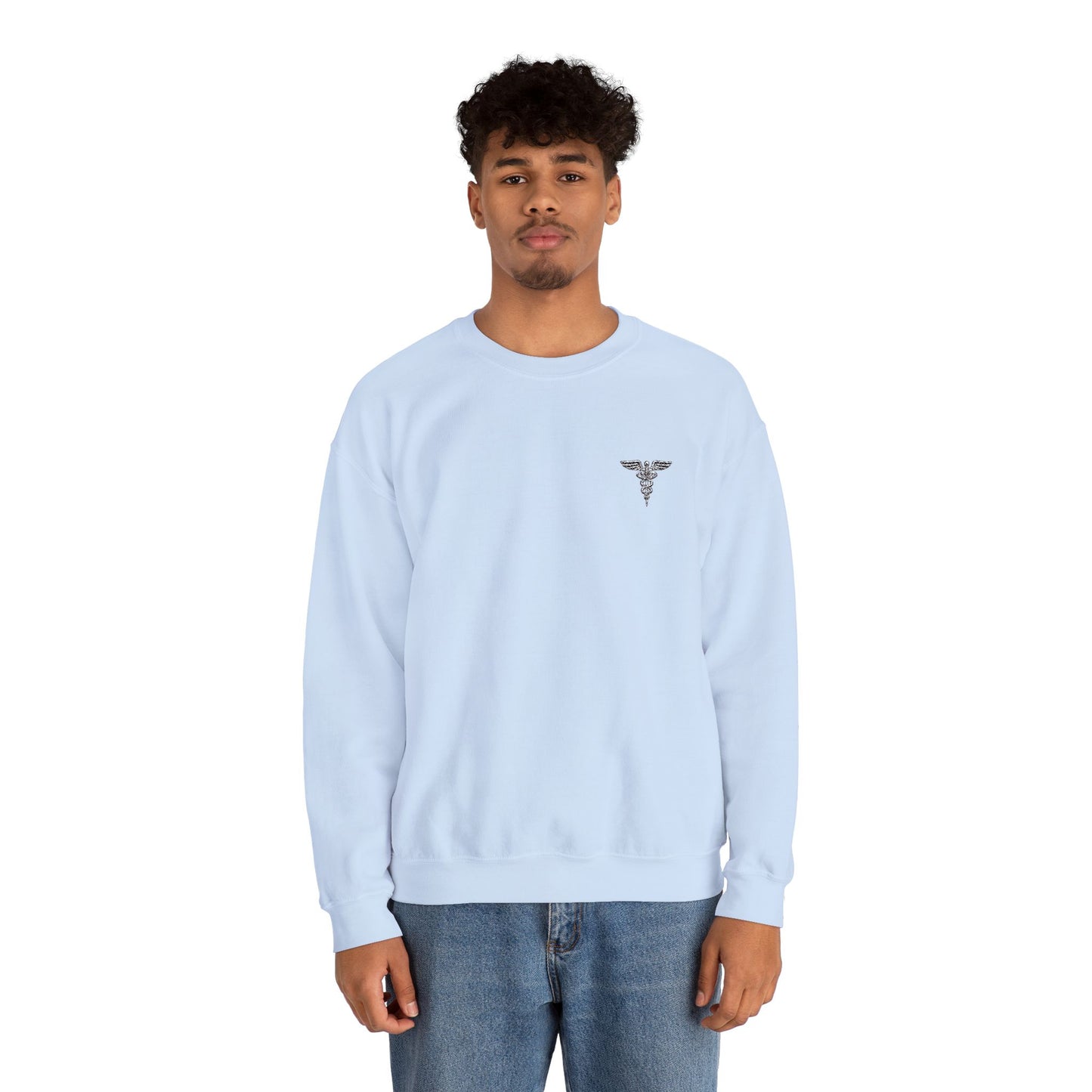 Caduceus Symbol Healthcare Embroidered Crewneck Sweatshirt