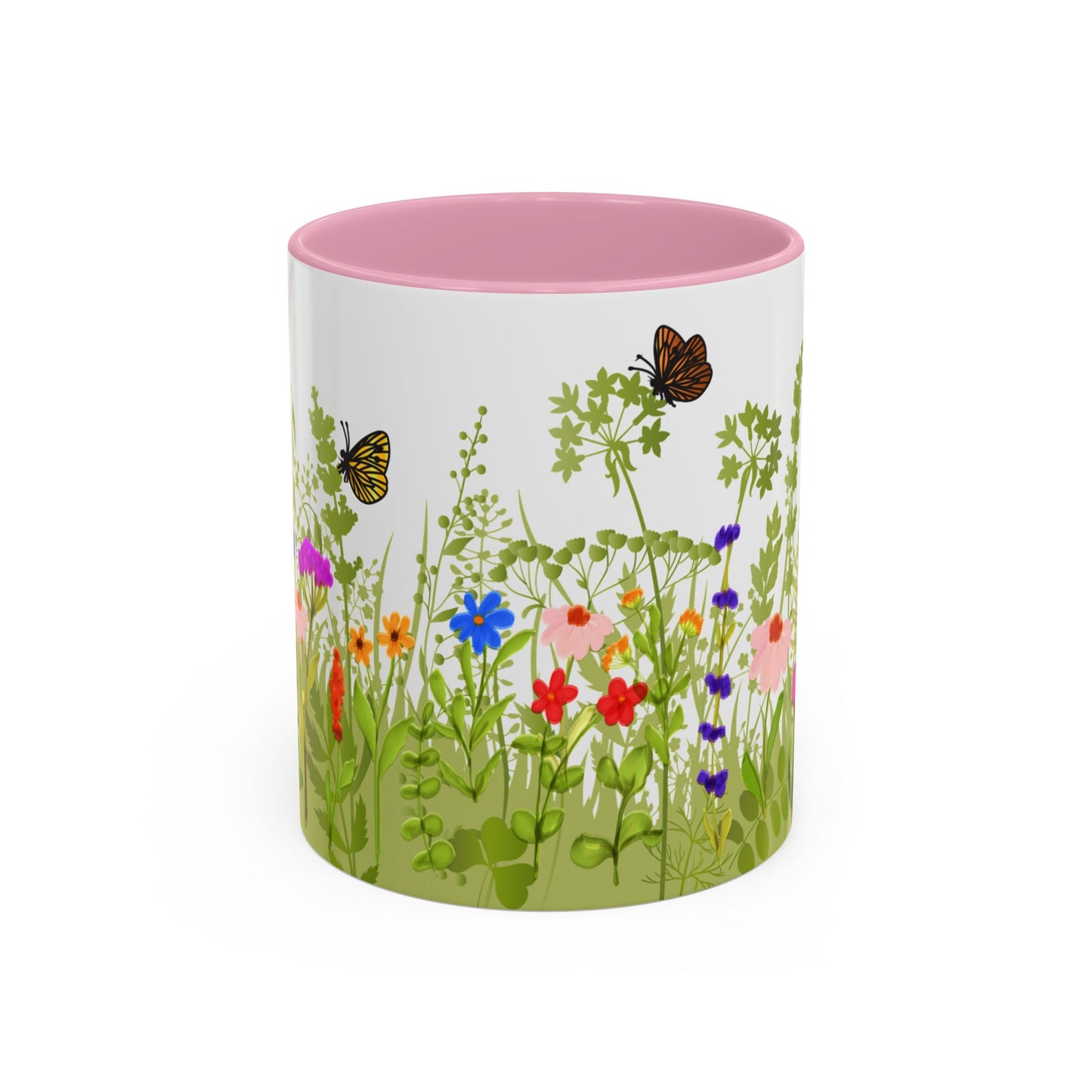 Watercolor Wildflower Mug 2 - Botanical Floral Coffee Mug - Gift for Moms, Gardeners, Art Lovers, Spring & Easter - Ceramic Mug with Color Inside (11oz, 15oz)