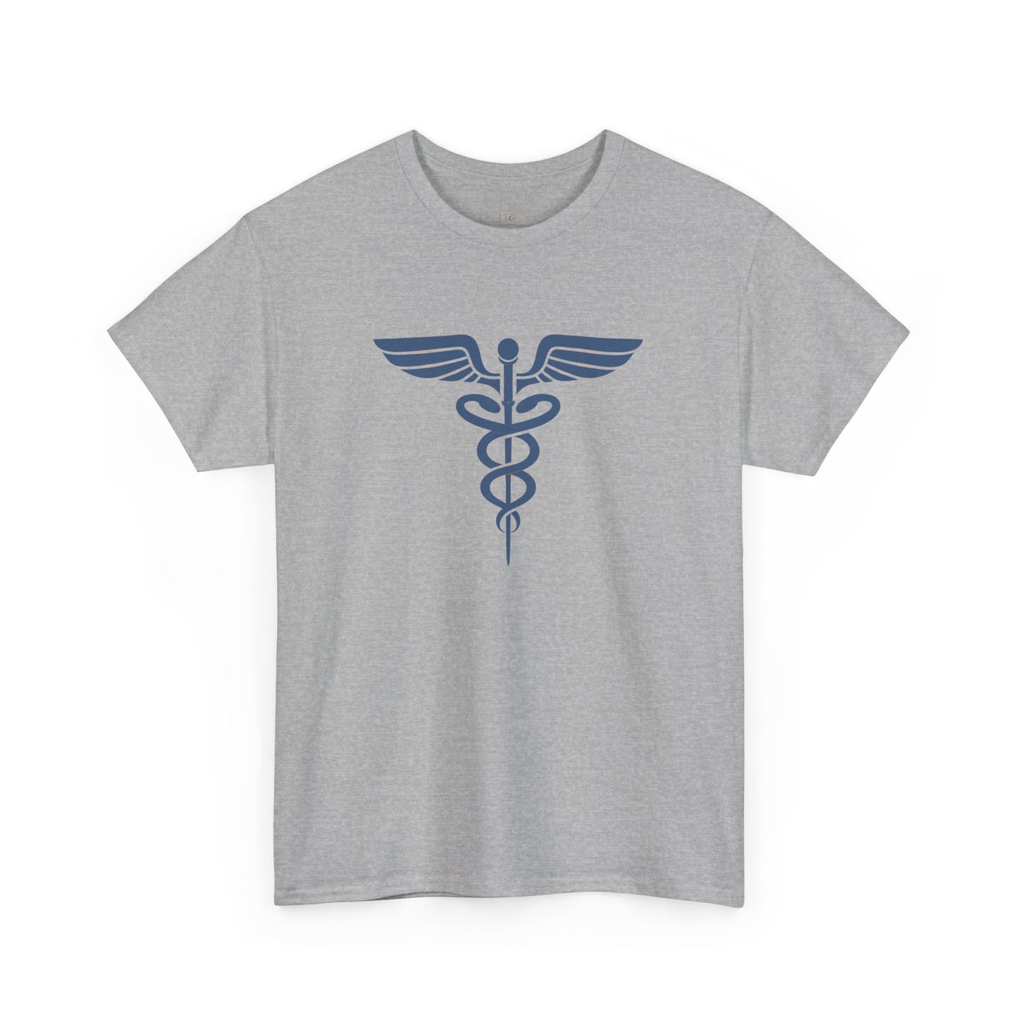Caduceus Blue Symbol Heavy Cotton T-Shirt