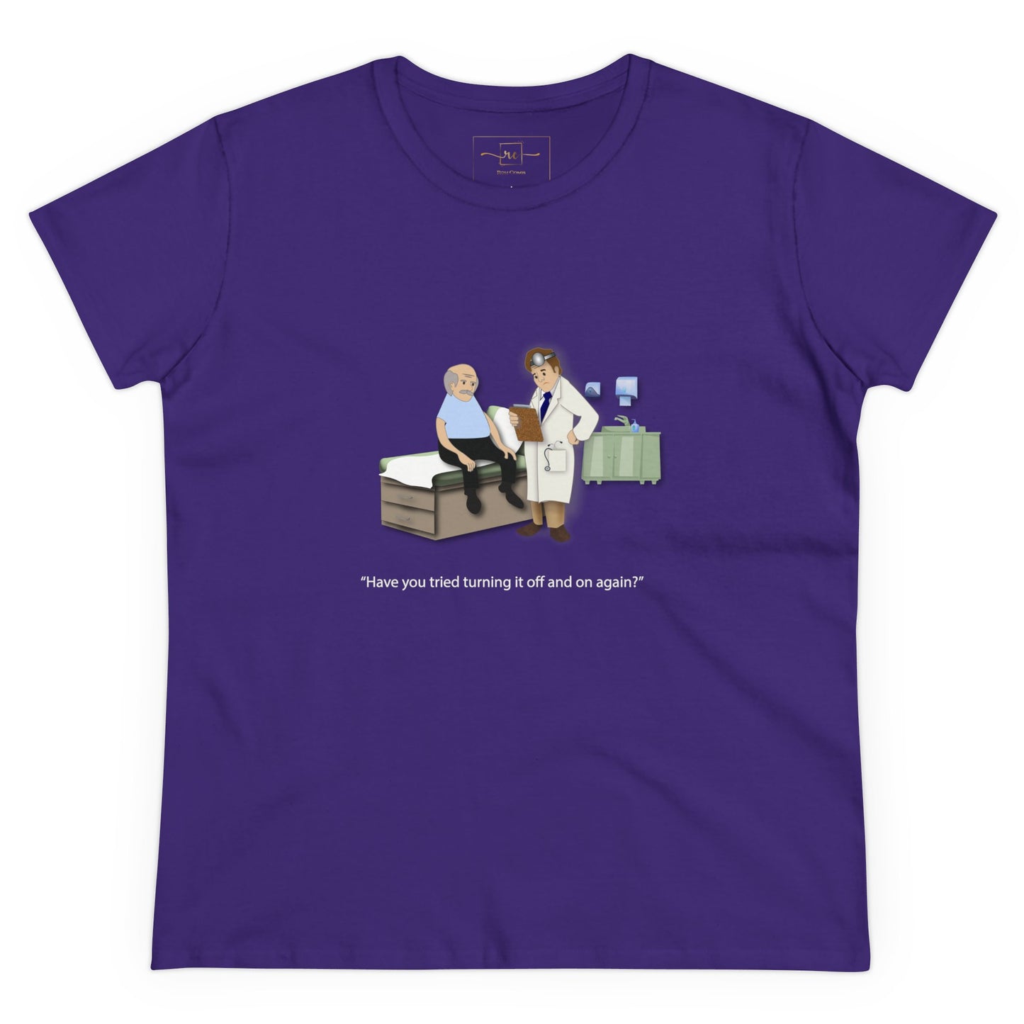 On and Off Women's Midweight Cotton Tee - Medical Humor