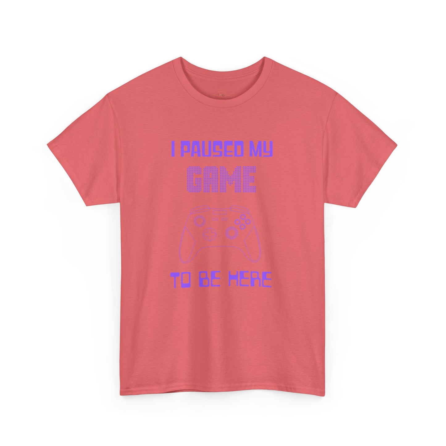 Gamer I Paused My Game Heavy Cotton T-Shirt - Humor Joke (Purple Controller)