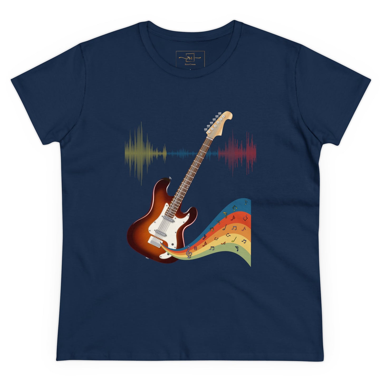Hippie Guitar Women's Mid-weight Cotton Tee - Rock Music Graphic