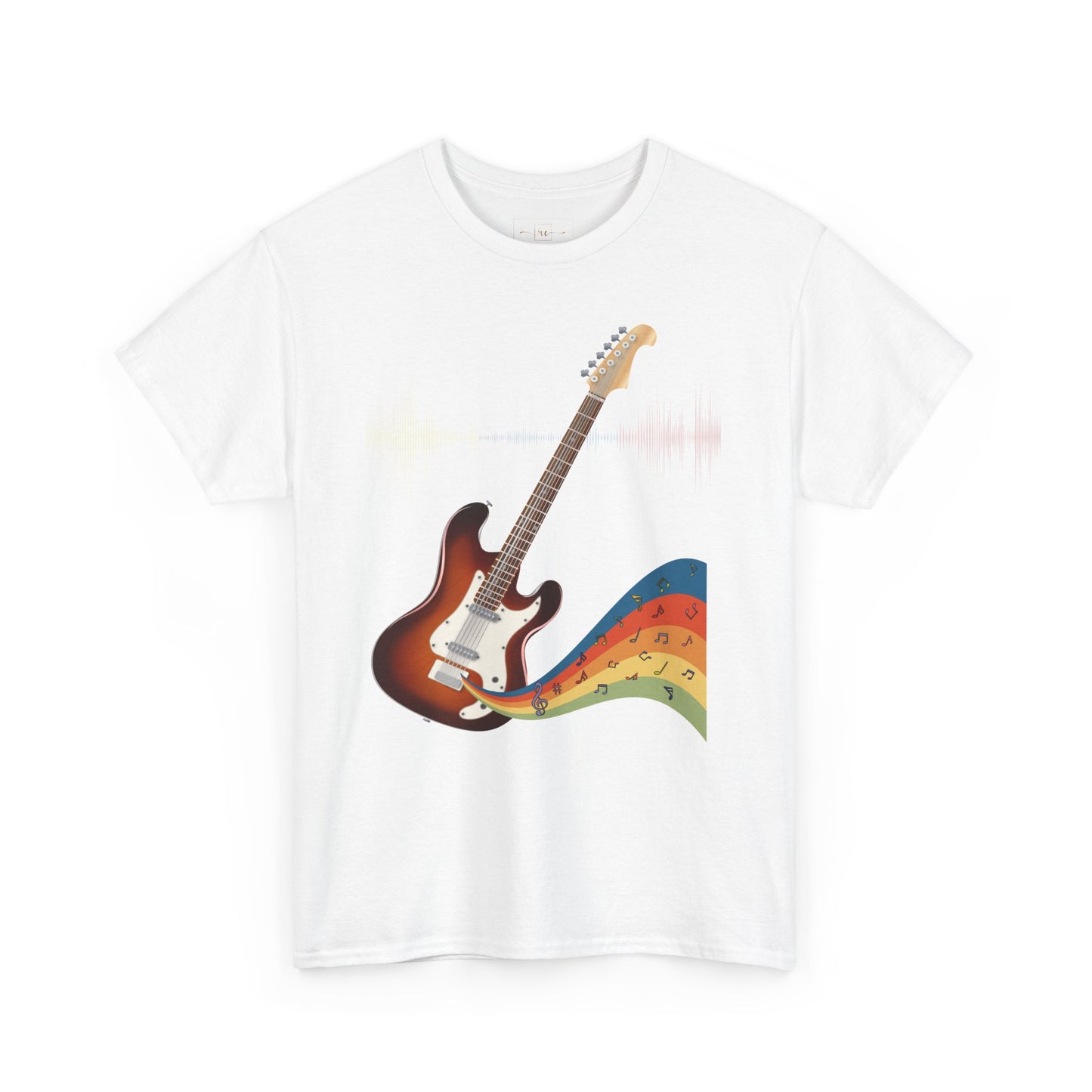Hippie Guitar Heavy Cotton T-shirt - Rock Music Graphic Tee