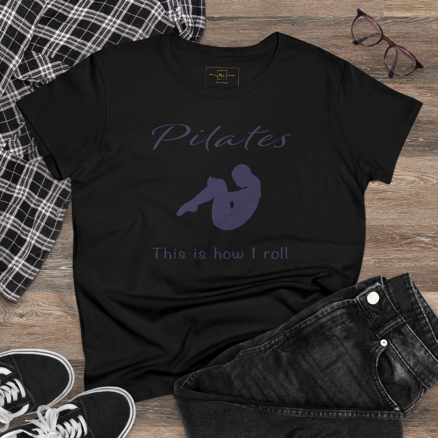 Pilates How I Roll Women's Mid-weight Cotton Tee - Wellness Fitness Health
