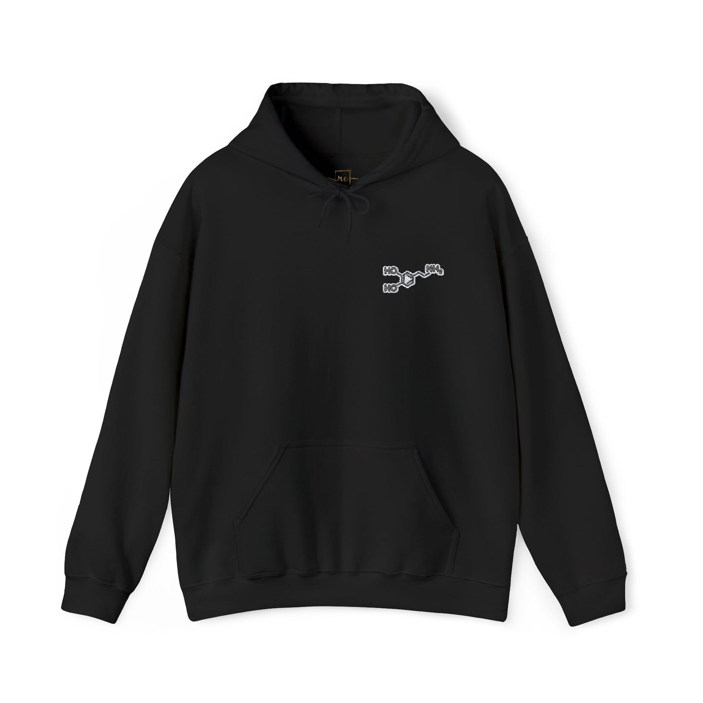 Dopamine Symbol Embroidered Hoodie for Science Nerds