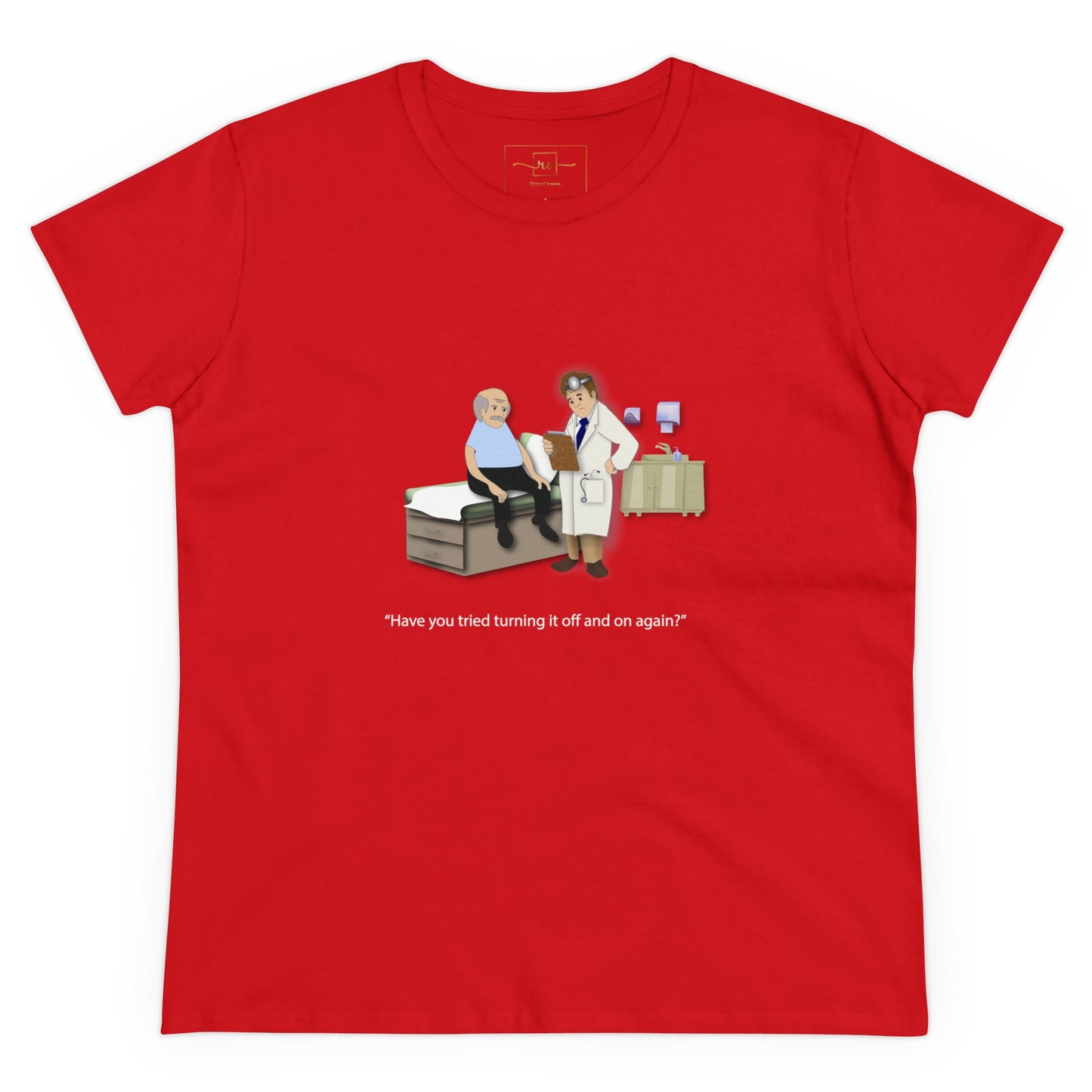 On and Off Women's Midweight Cotton Tee - Medical Humor