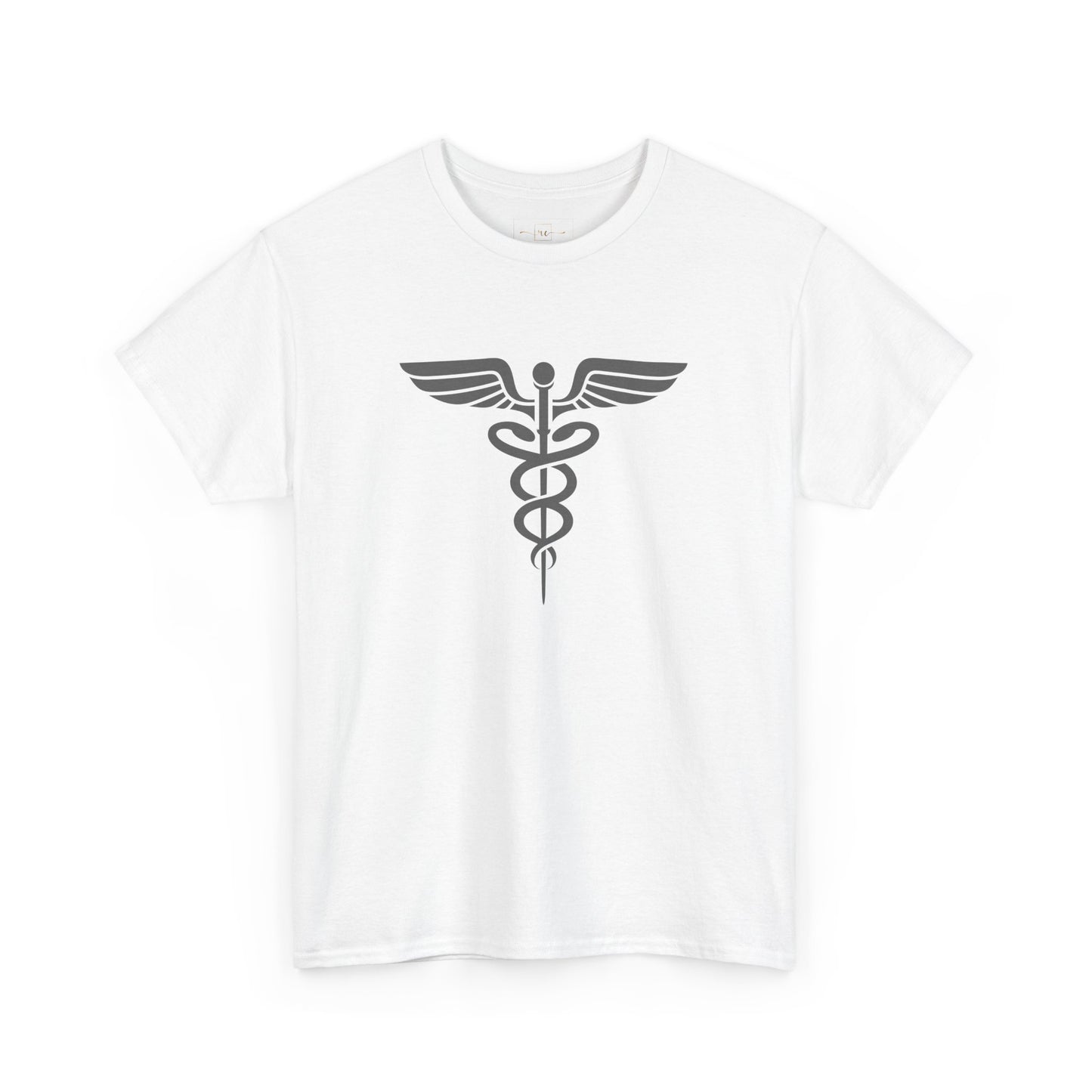 Caduceus Gray Symbol Heavy Cotton T-Shirt