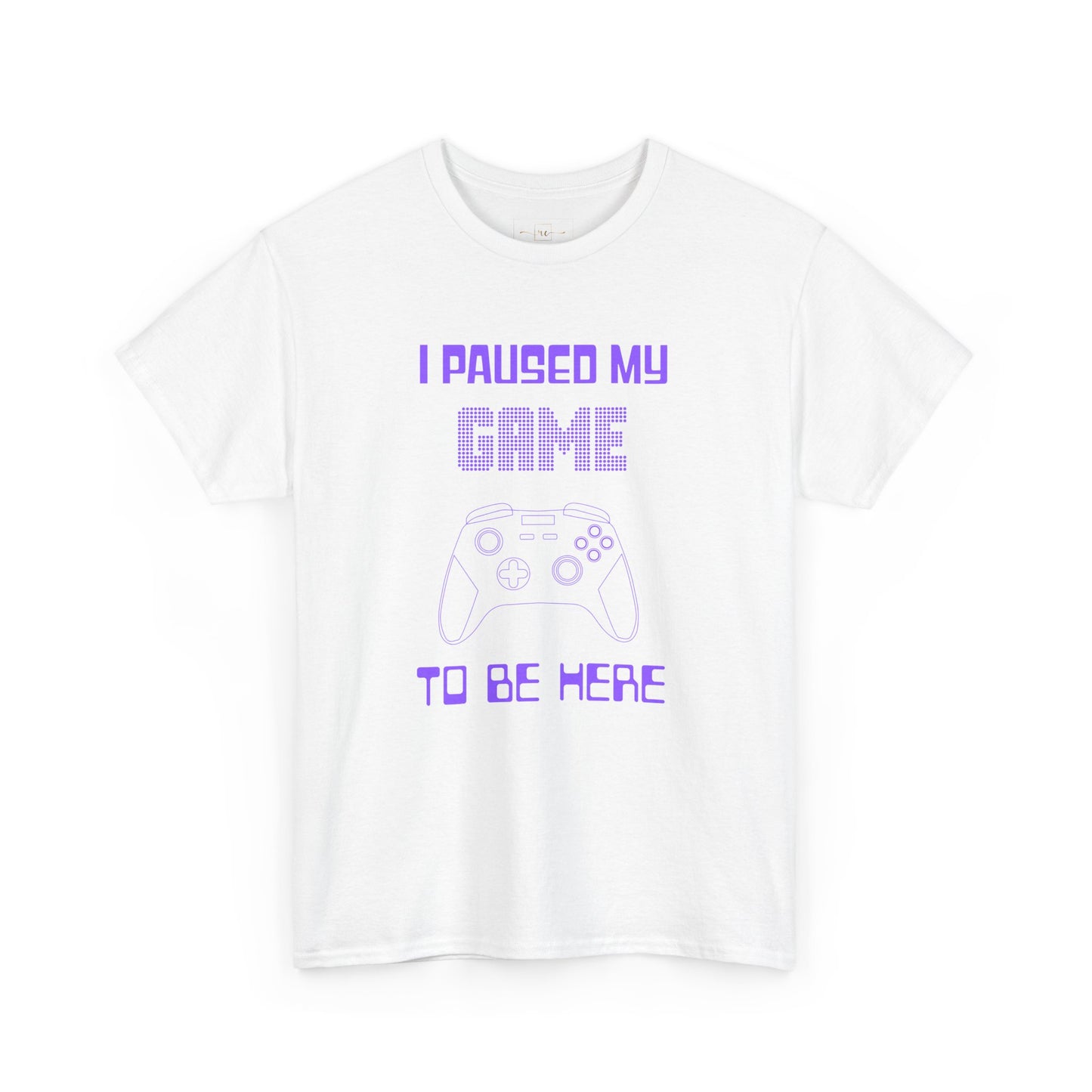 Gamer I Paused My Game Heavy Cotton T-Shirt - Humor Joke (Purple Controller)