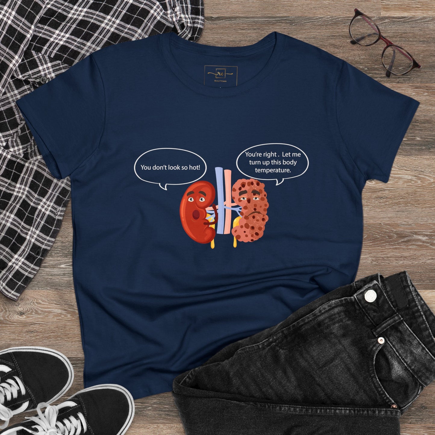 Kidney Sponge Talk Women's Midweight Cotton Tee - Medical Humor