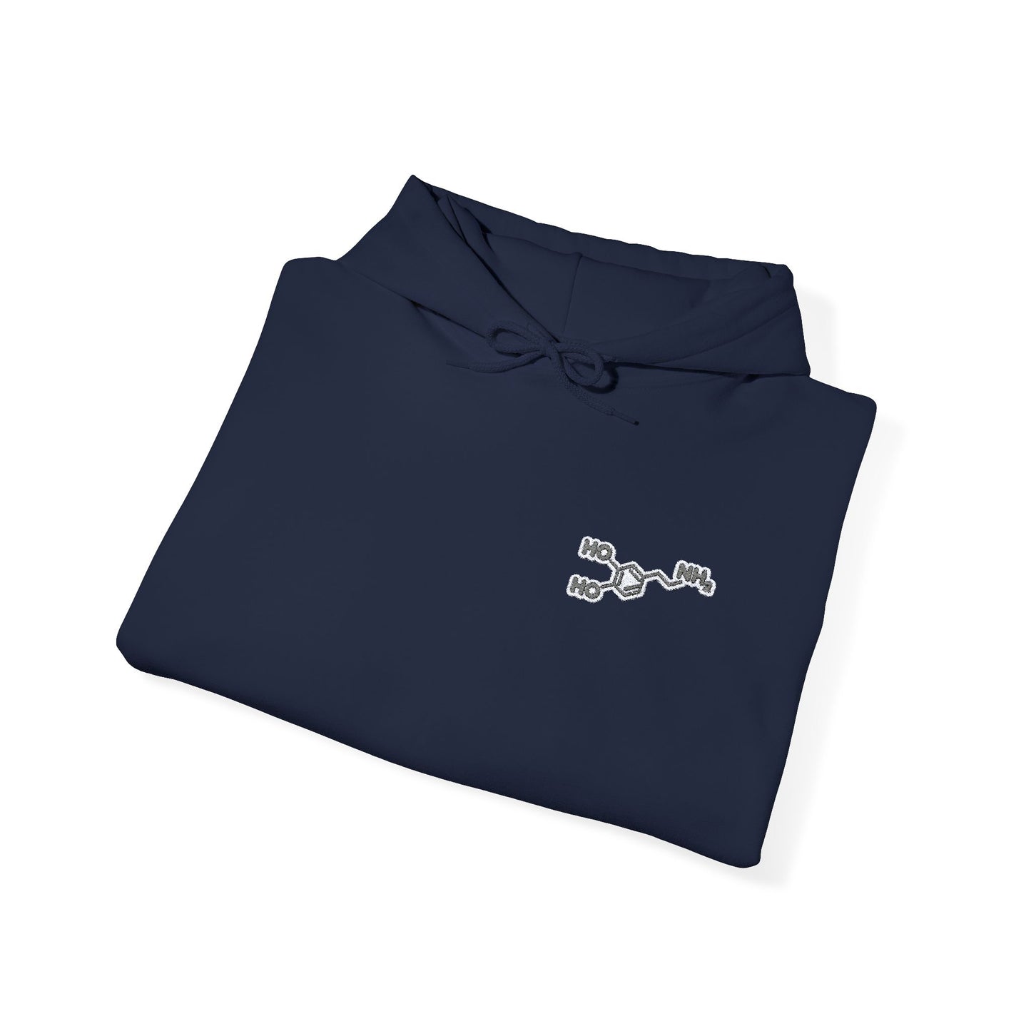 Dopamine Symbol Embroidered Hoodie for Science Nerds