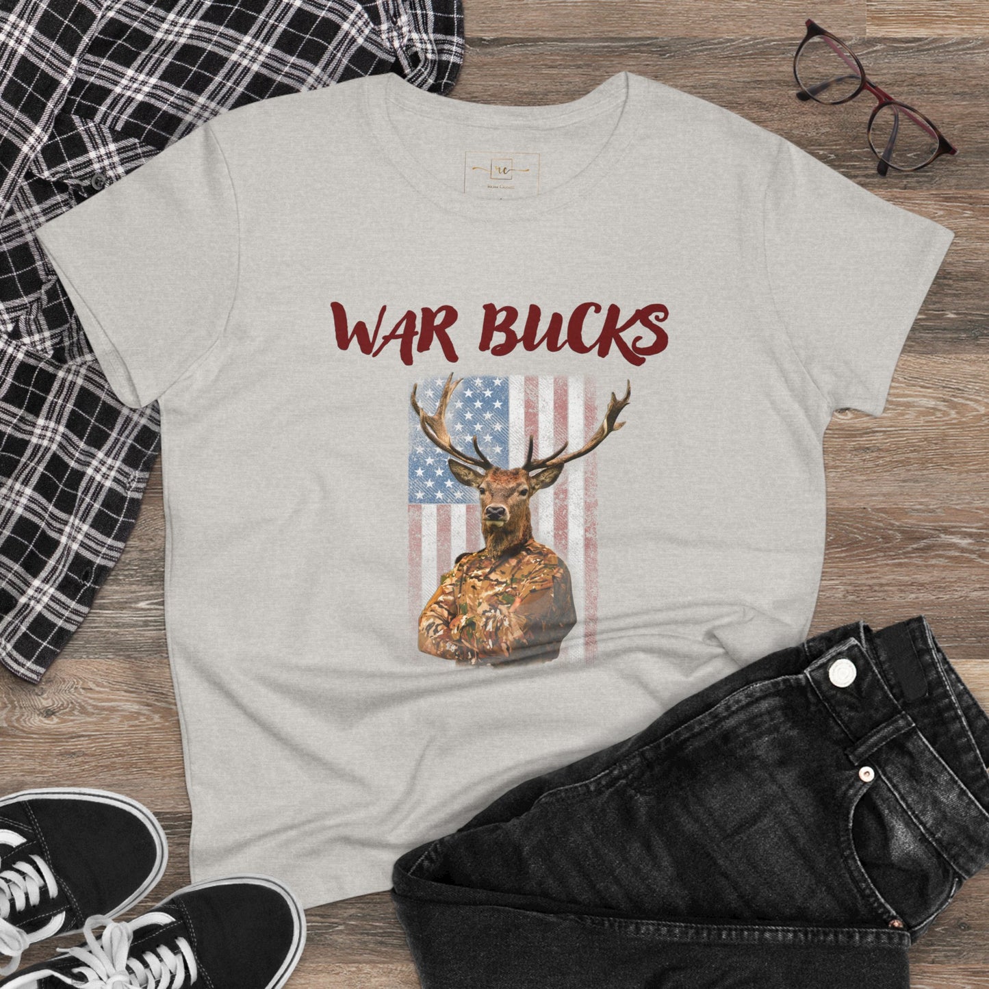 War Bucks Band Women's Mid-weight Cotton Tee - Rock Music Graphic