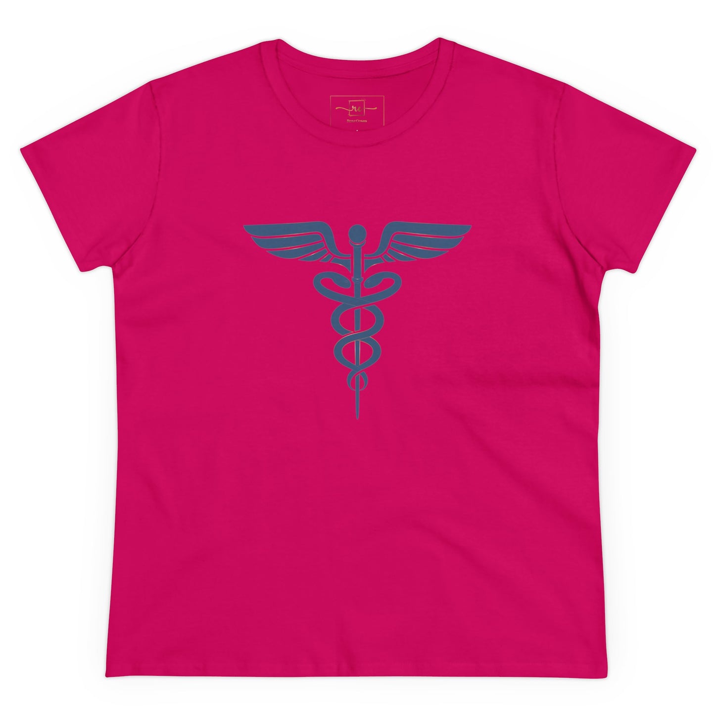 Caduceus Blue Symbol Women's Midweight Cotton Tee - Medical