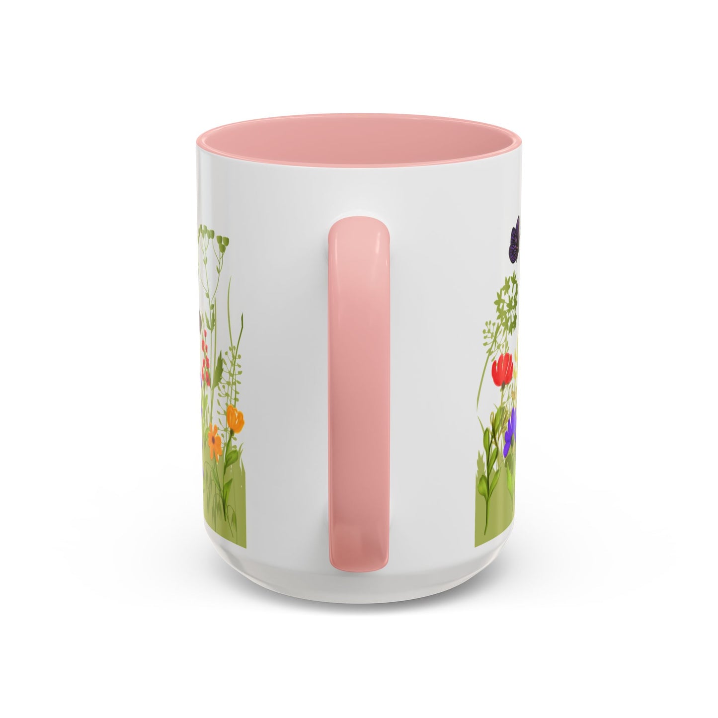 Watercolor Wildflower Mug - Botanical Floral Coffee Mug - Gift for Moms, Gardeners, Art Lovers, Spring & Easter - Ceramic Mug with Color Inside (11oz, 15oz)