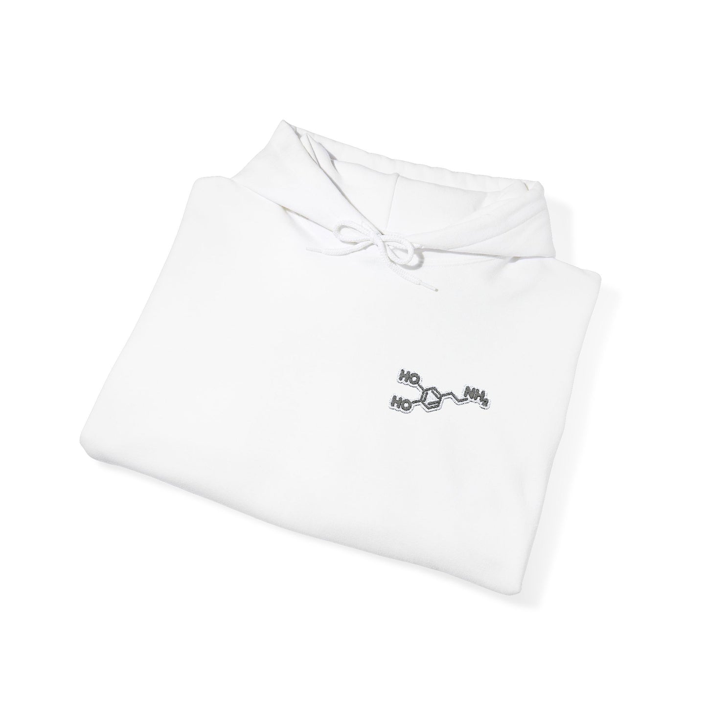 Dopamine Symbol Embroidered Hoodie for Science Nerds