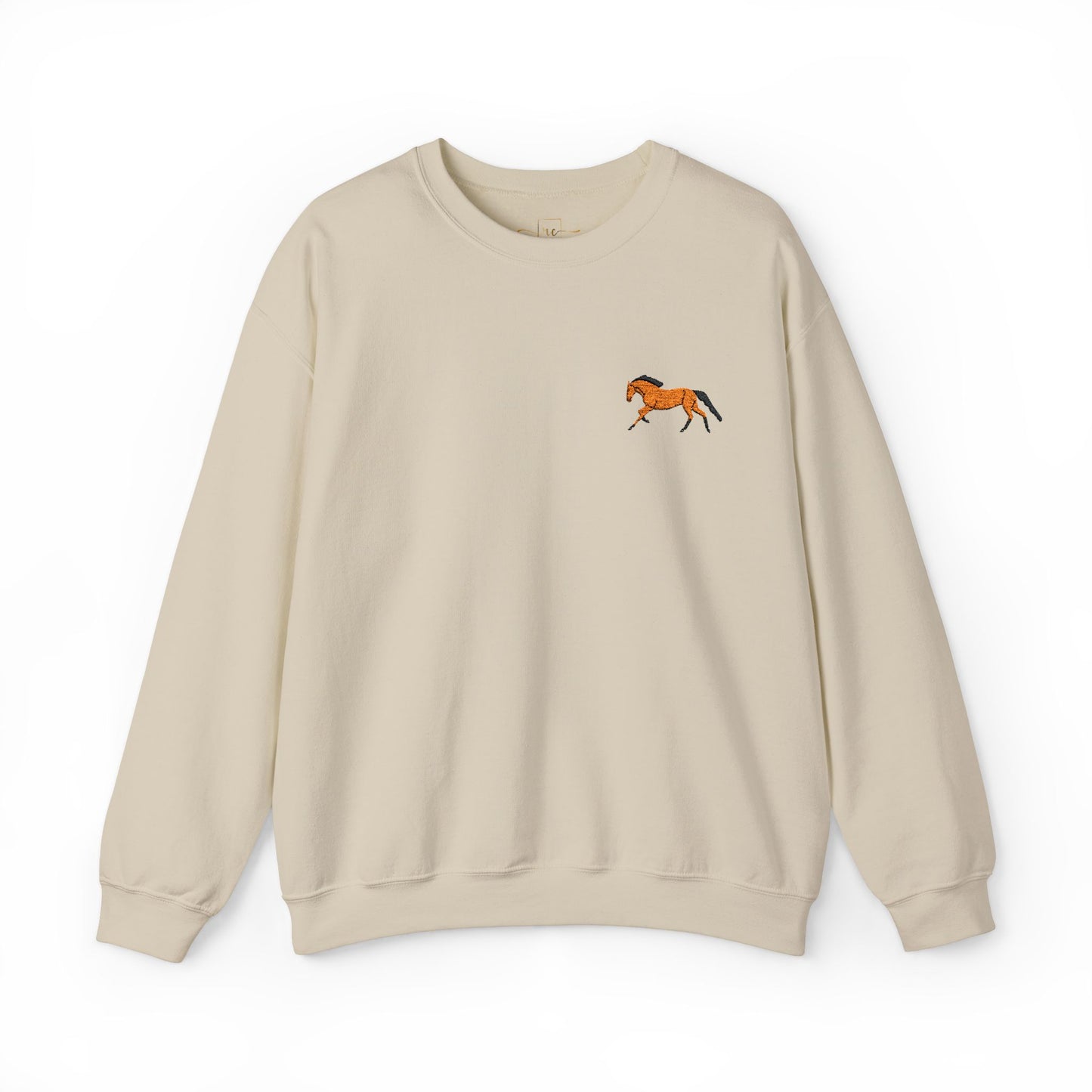 Brown Thoroughbred Horse Embroidered Sweatshirt