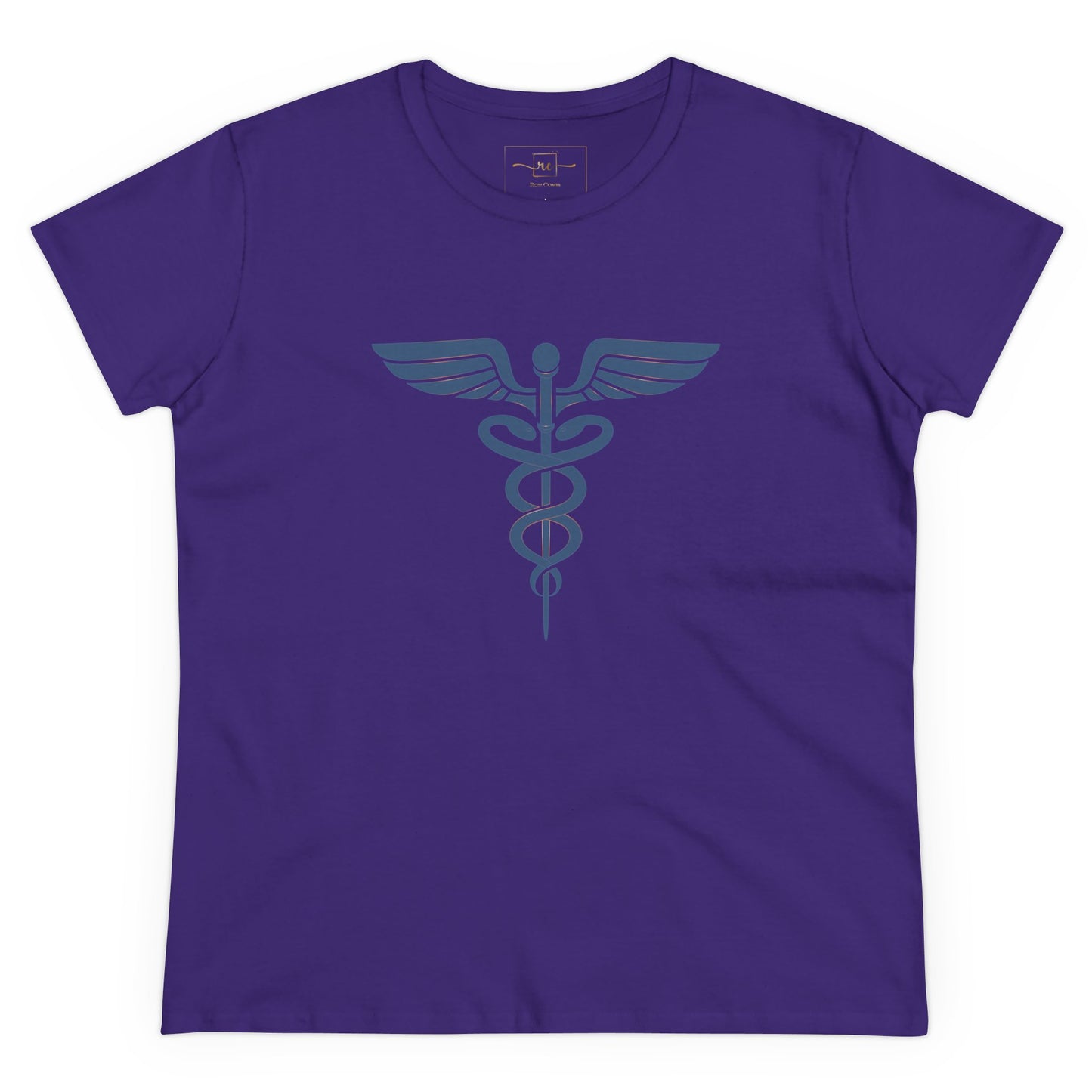 Caduceus Blue Symbol Women's Midweight Cotton Tee - Medical