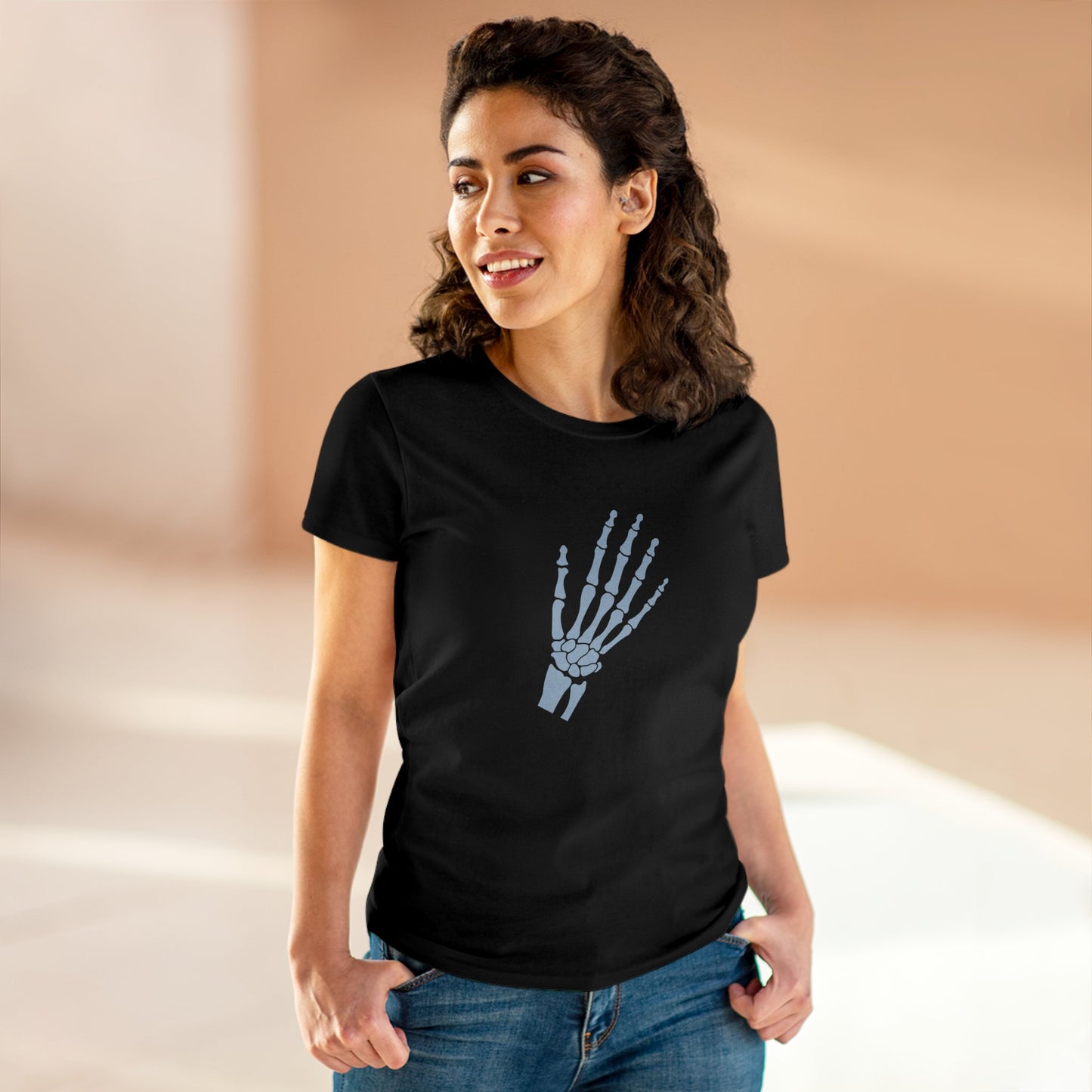 Human Hand Bones Women's Mid-weight Cotton Tee - Medical