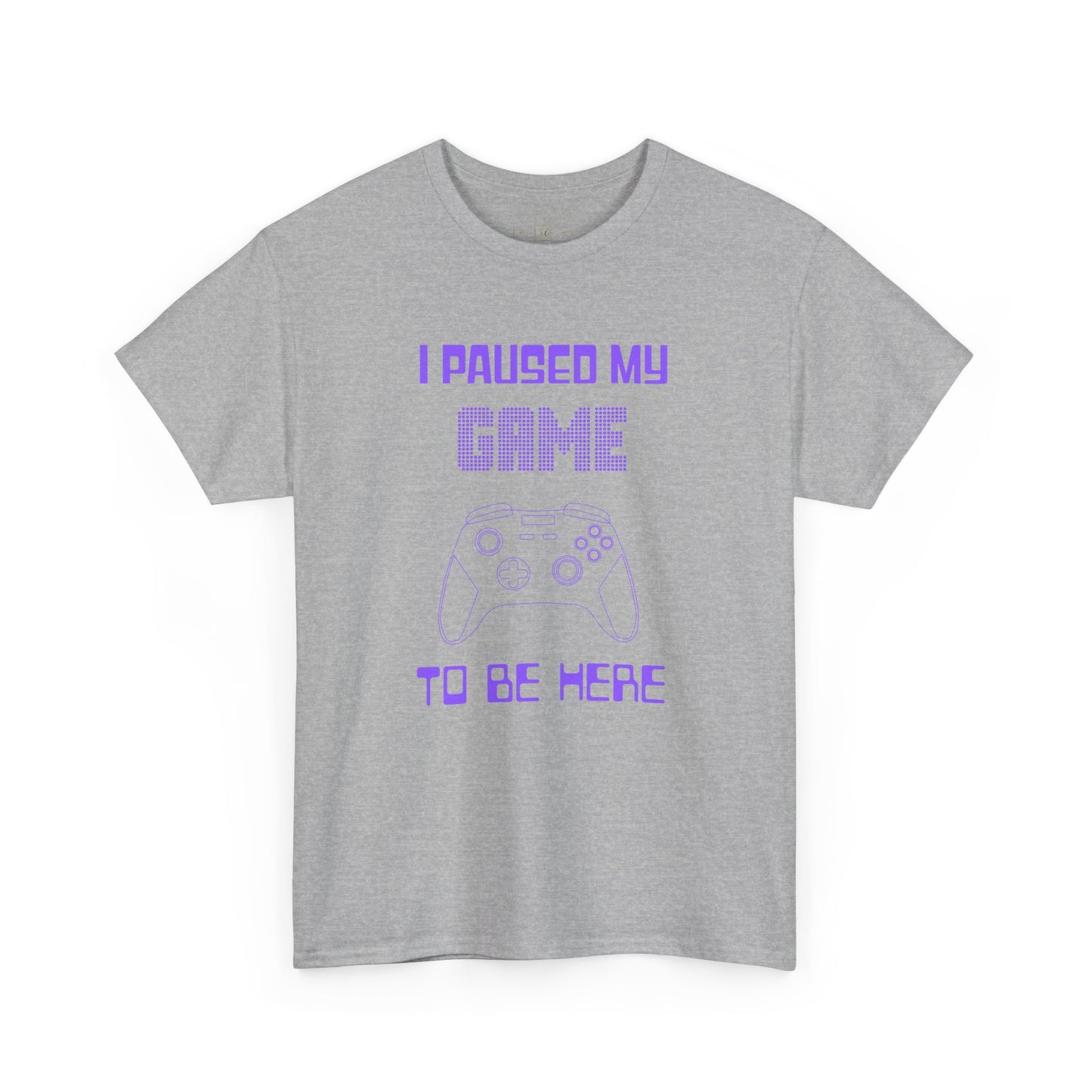 Gamer I Paused My Game Heavy Cotton T-Shirt - Humor Joke (Purple Controller)