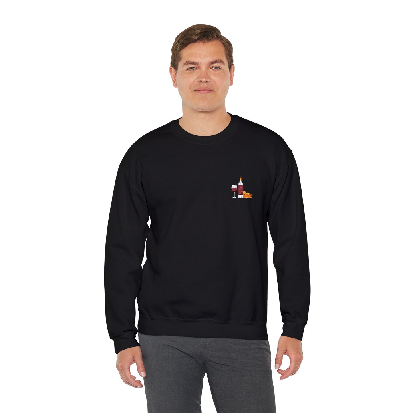 Cheese and Wine Embroidered Sweatshirt