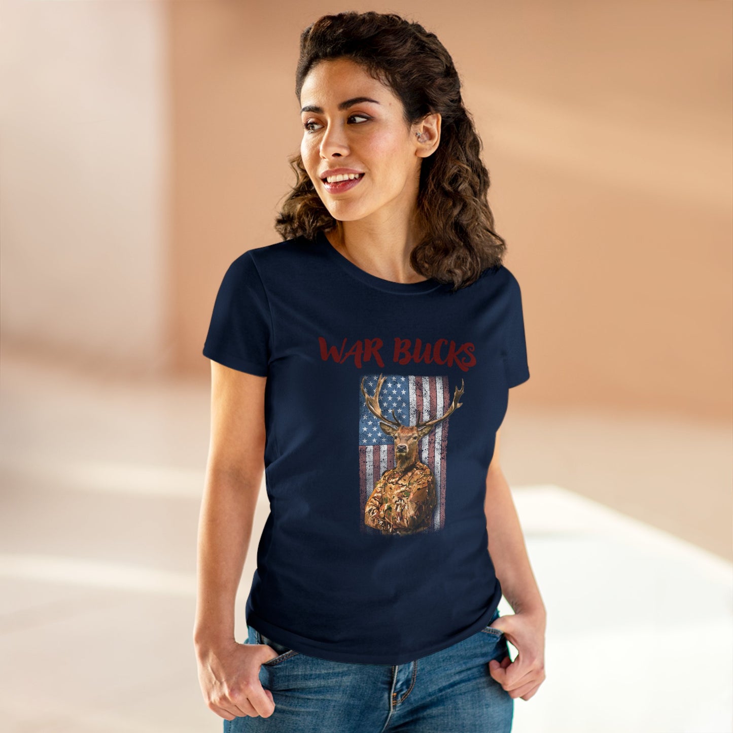 War Bucks Band Women's Mid-weight Cotton Tee - Rock Music Graphic