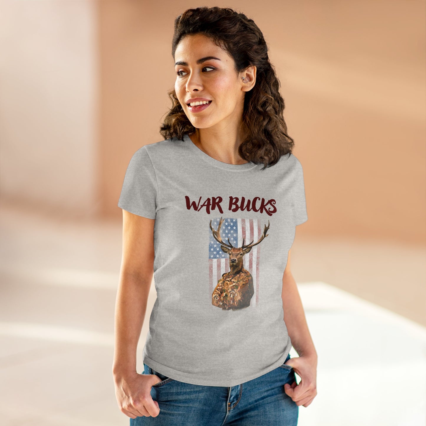 War Bucks Band Women's Mid-weight Cotton Tee - Rock Music Graphic
