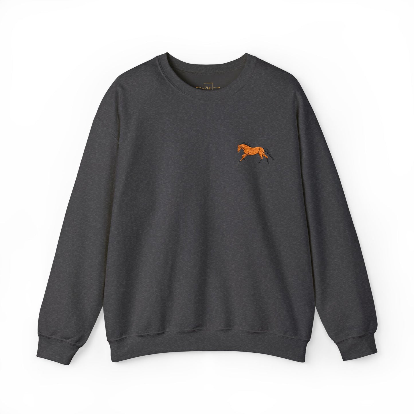 Brown Thoroughbred Horse Embroidered Sweatshirt