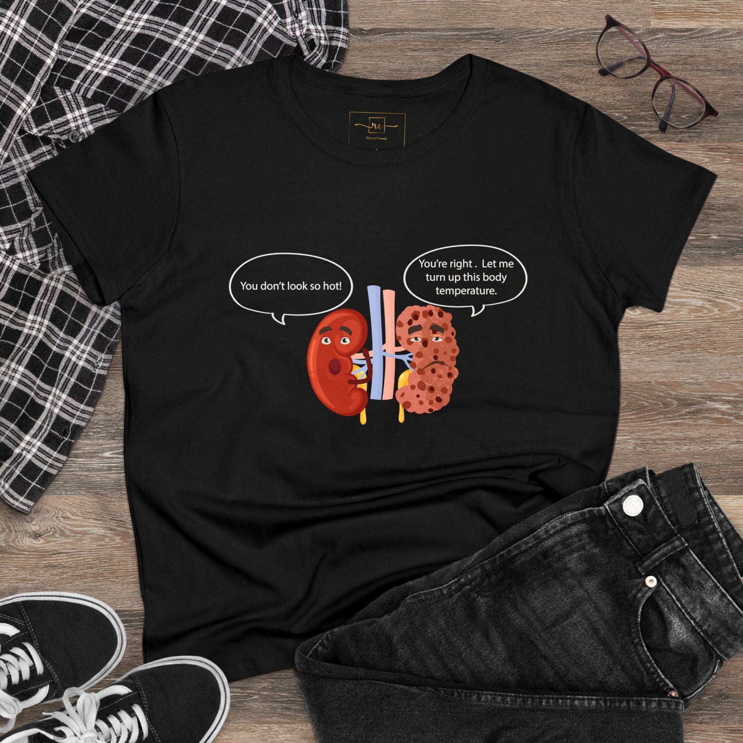 Kidney Sponge Talk Women's Midweight Cotton Tee - Medical Humor