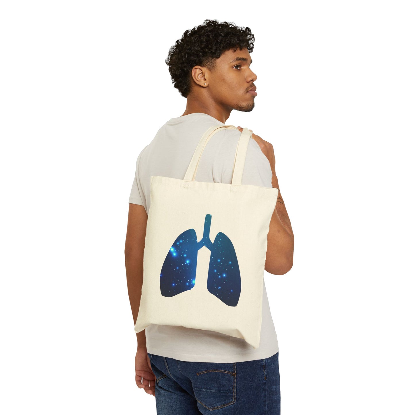 Spacey Lung Cotton Canvas Tote - Medical Abstract Art