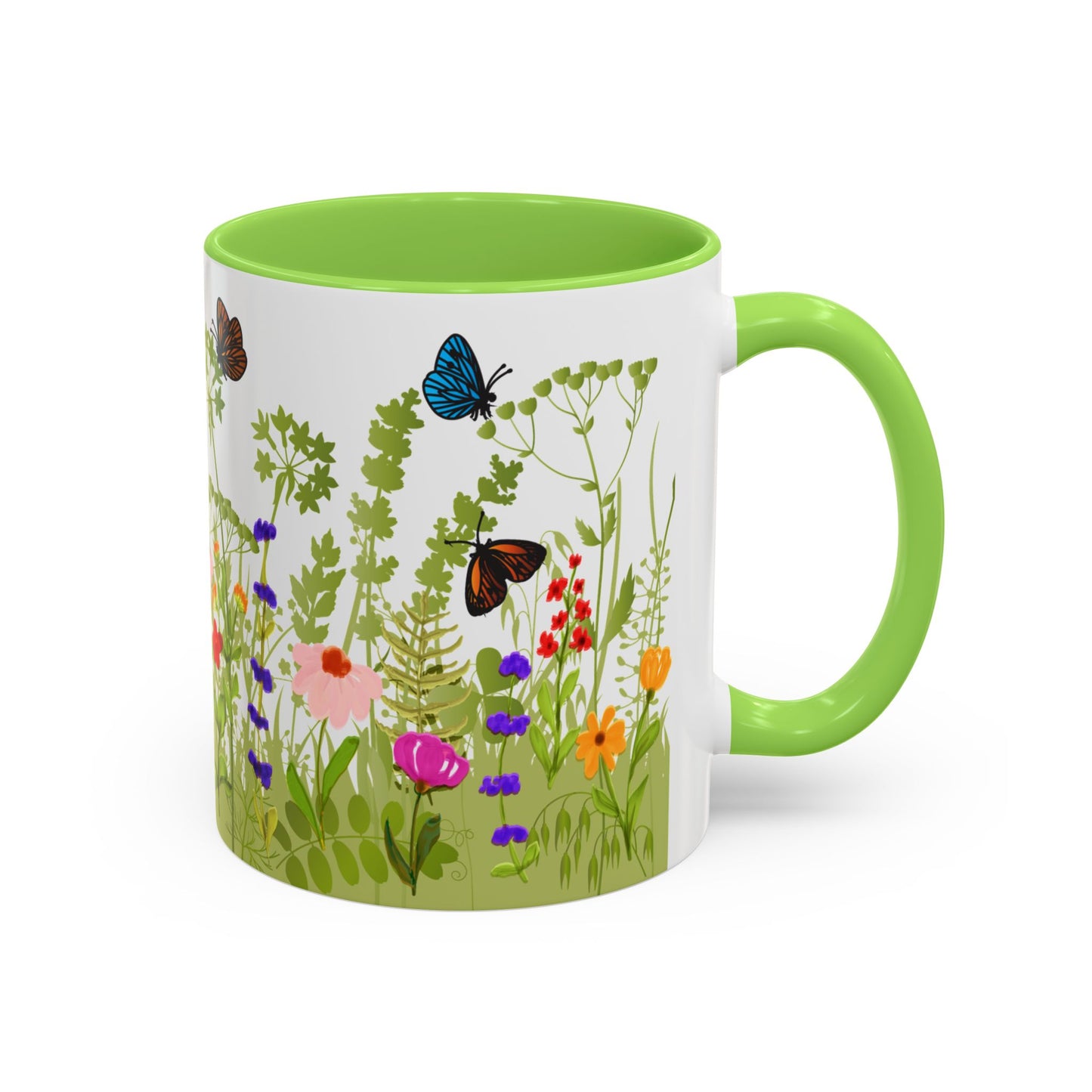 Watercolor Wildflower Mug 2 - Botanical Floral Coffee Mug - Gift for Moms, Gardeners, Art Lovers, Spring & Easter - Ceramic Mug with Color Inside (11oz, 15oz)