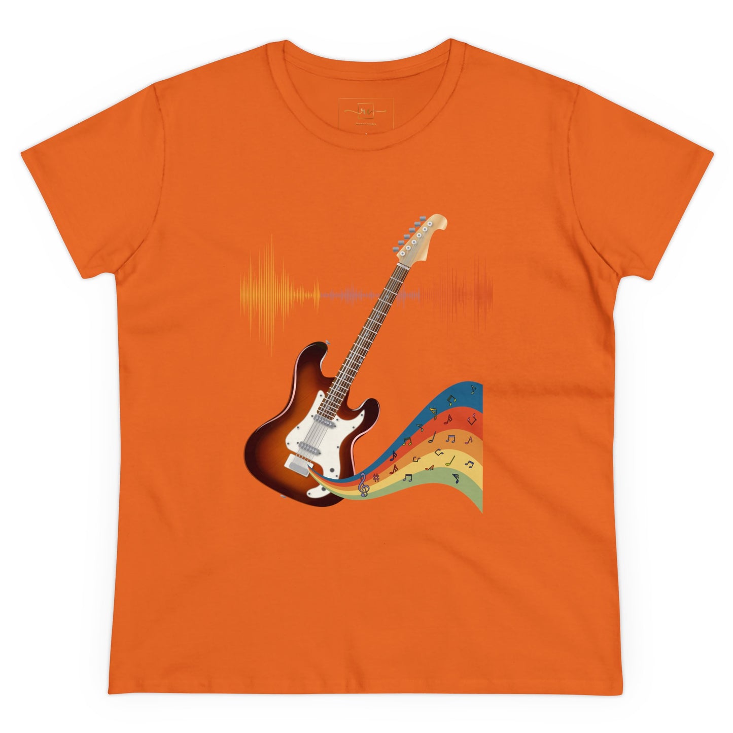 Hippie Guitar Women's Mid-weight Cotton Tee - Rock Music Graphic