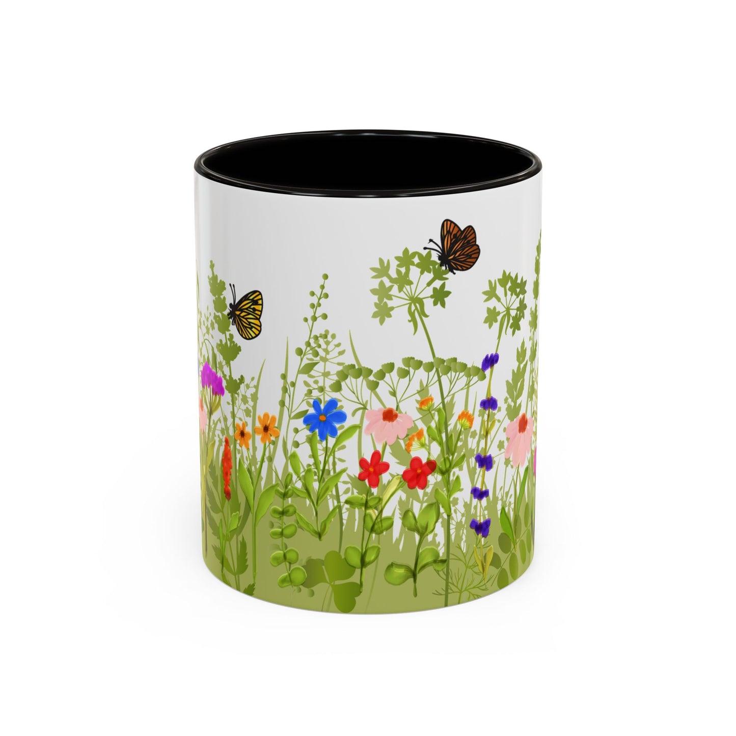 Watercolor Wildflower Mug 2 - Botanical Floral Coffee Mug - Gift for Moms, Gardeners, Art Lovers, Spring & Easter - Ceramic Mug with Color Inside (11oz, 15oz)