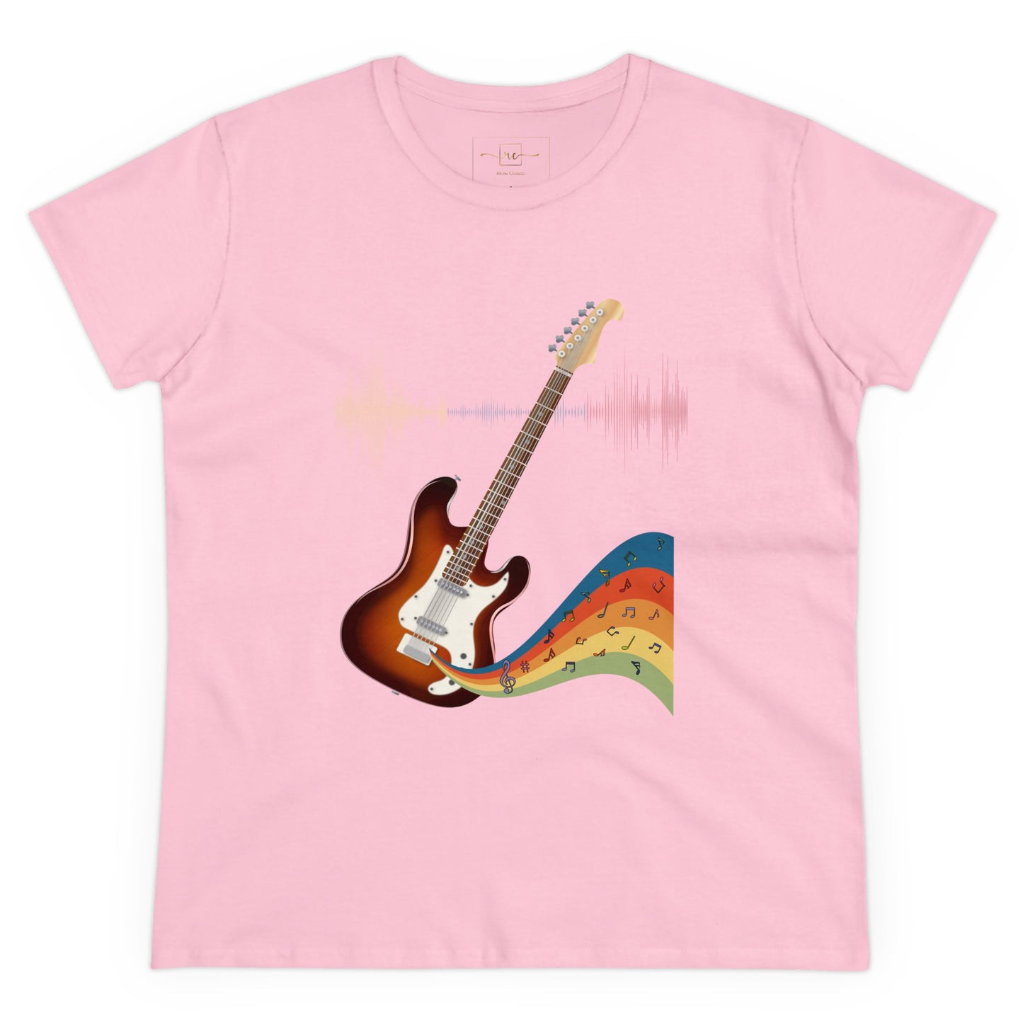 Hippie Guitar Women's Mid-weight Cotton Tee - Rock Music Graphic
