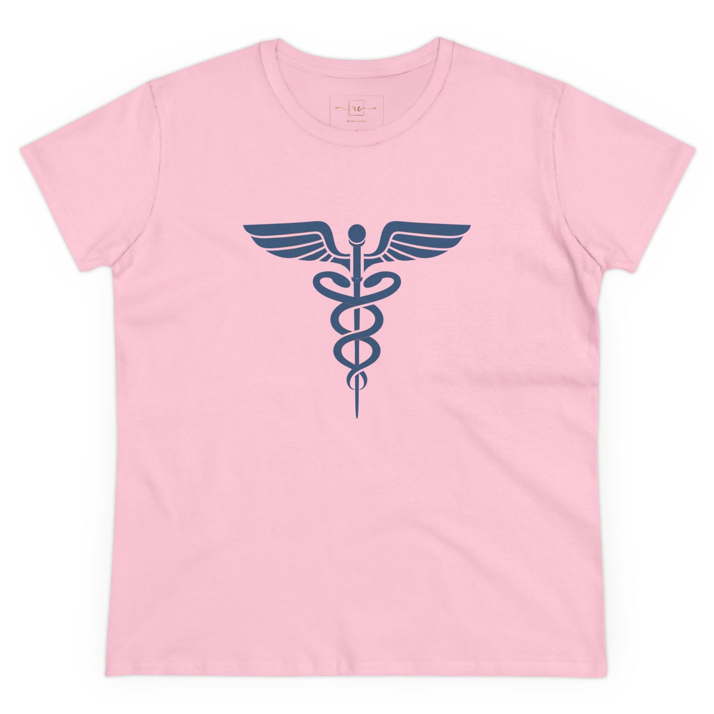 Caduceus Blue Symbol Women's Midweight Cotton Tee - Medical