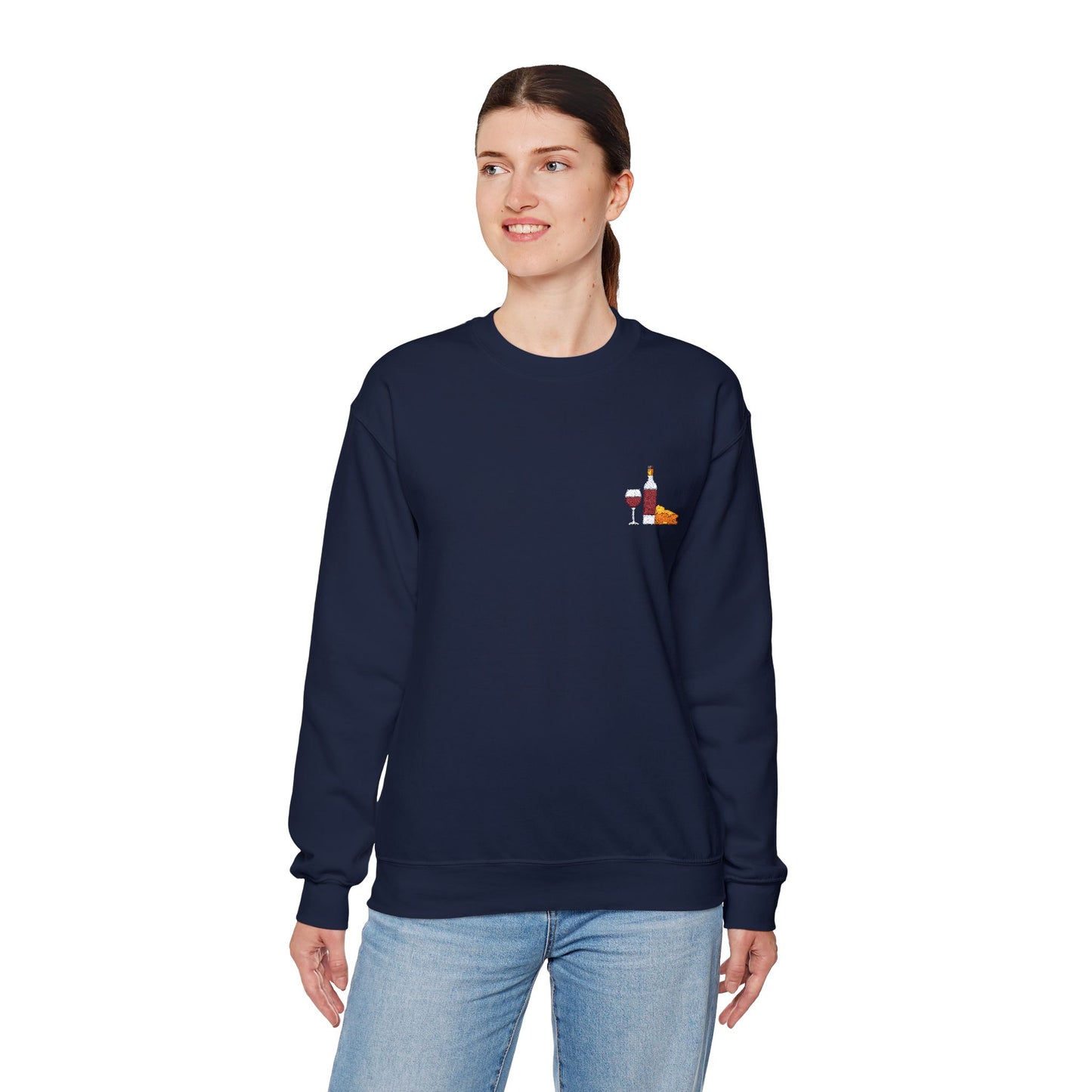 Cheese and Wine Embroidered Sweatshirt