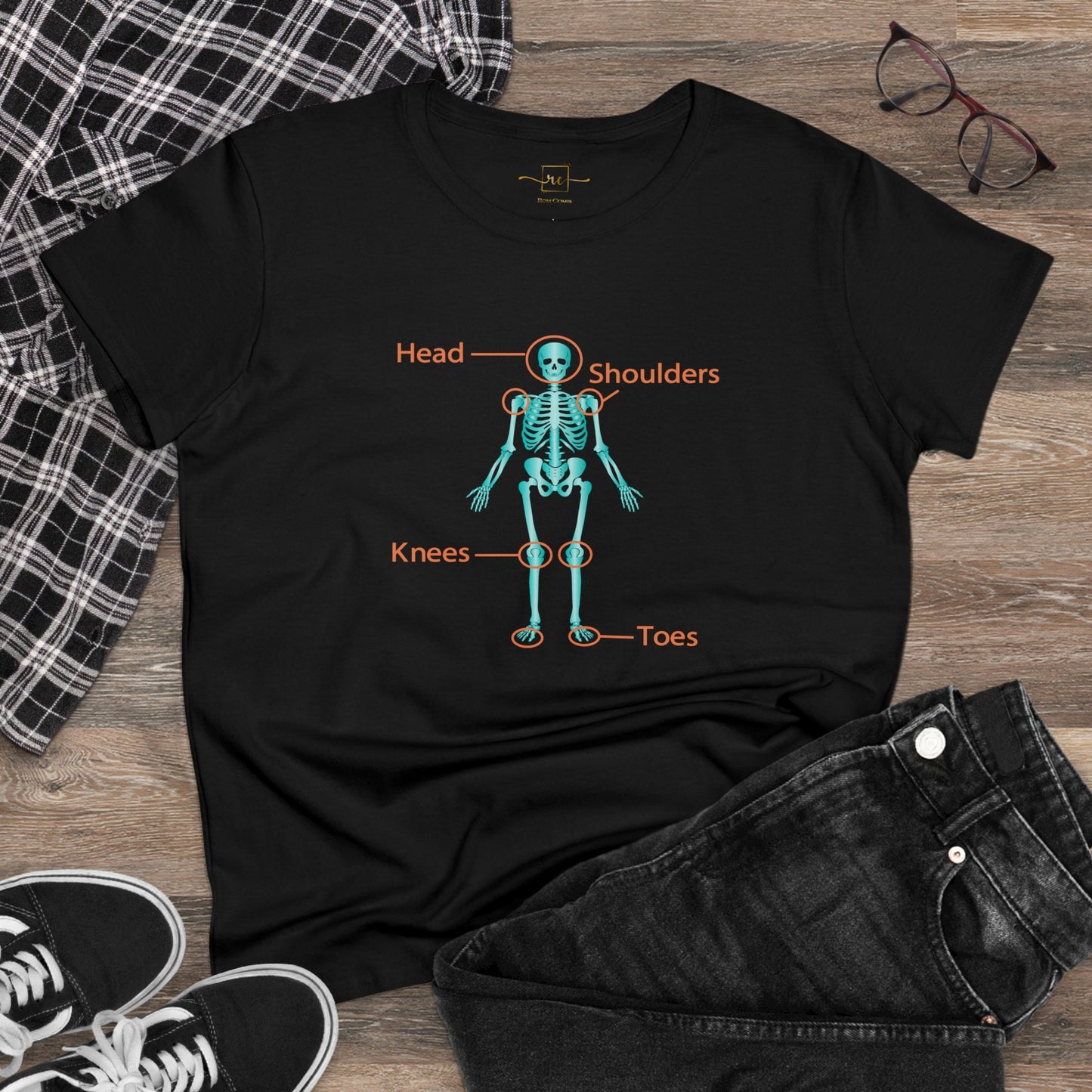 Ortho Skeleton Women's Mid-weight Cotton Tee - Medical Humor