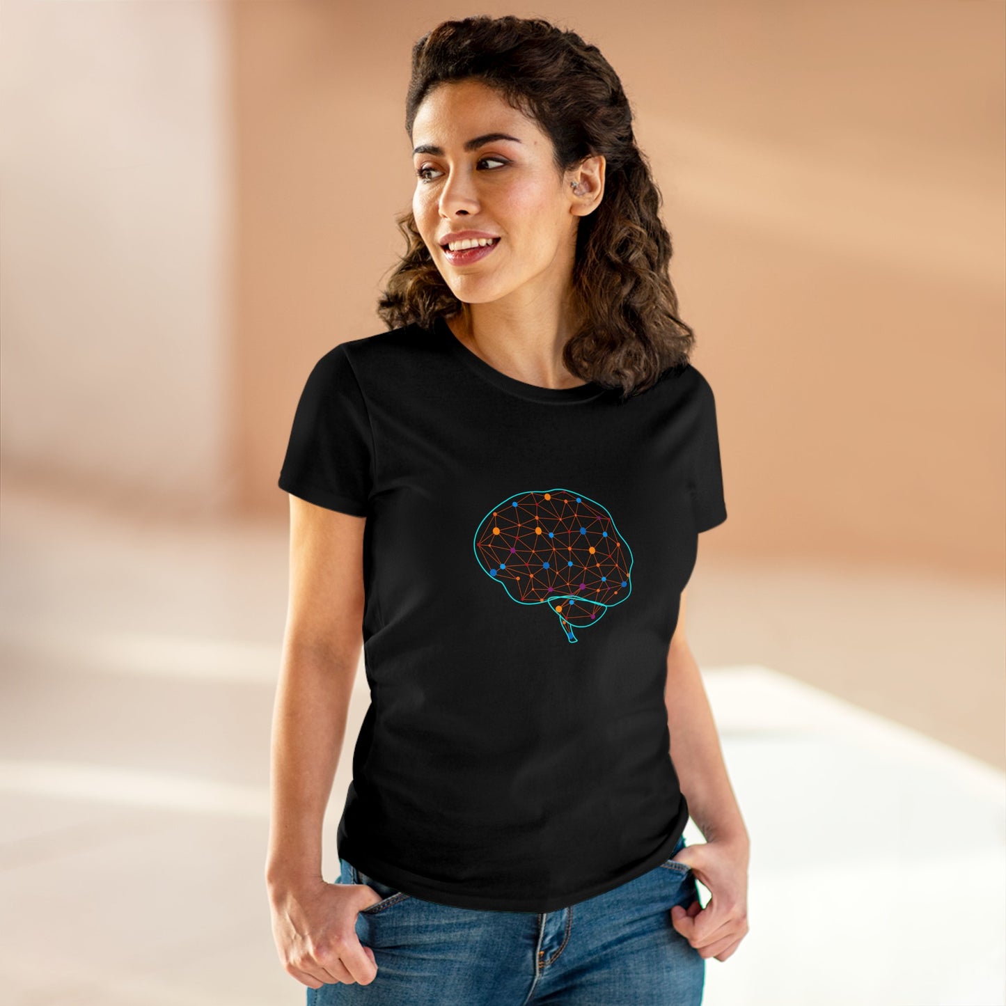 Colorful Brain Women's Mid-weight Cotton Tee - Medical