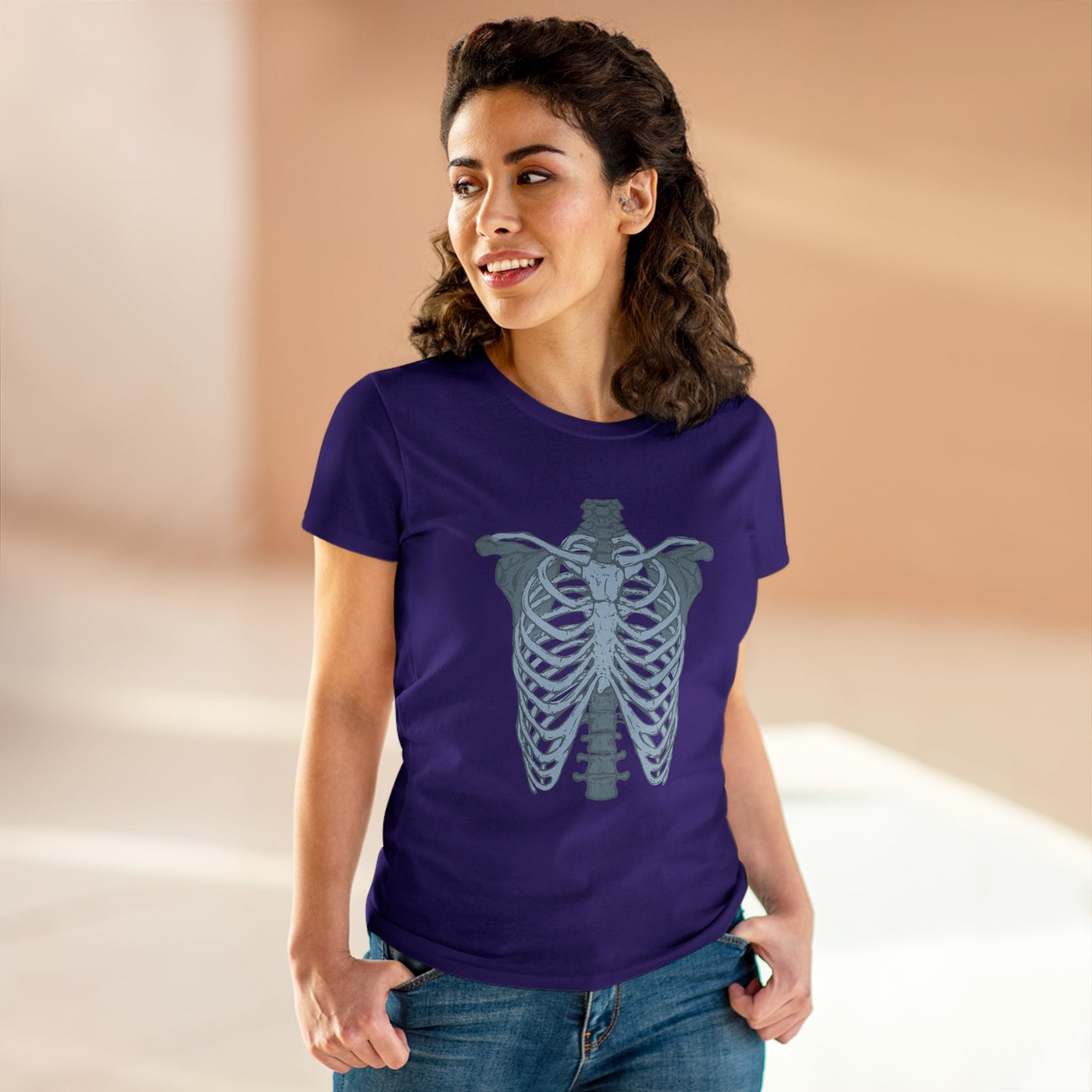 Anatomical Radiology Chest Women's Mid-weight Cotton Tee - Medical
