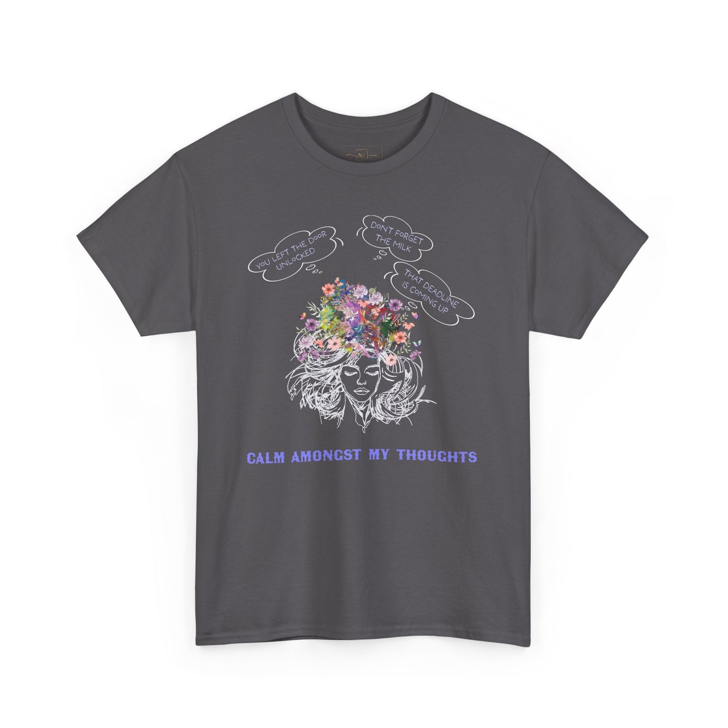 Wellness Calm Thoughts Mental Health Heavy Cotton T-Shirt