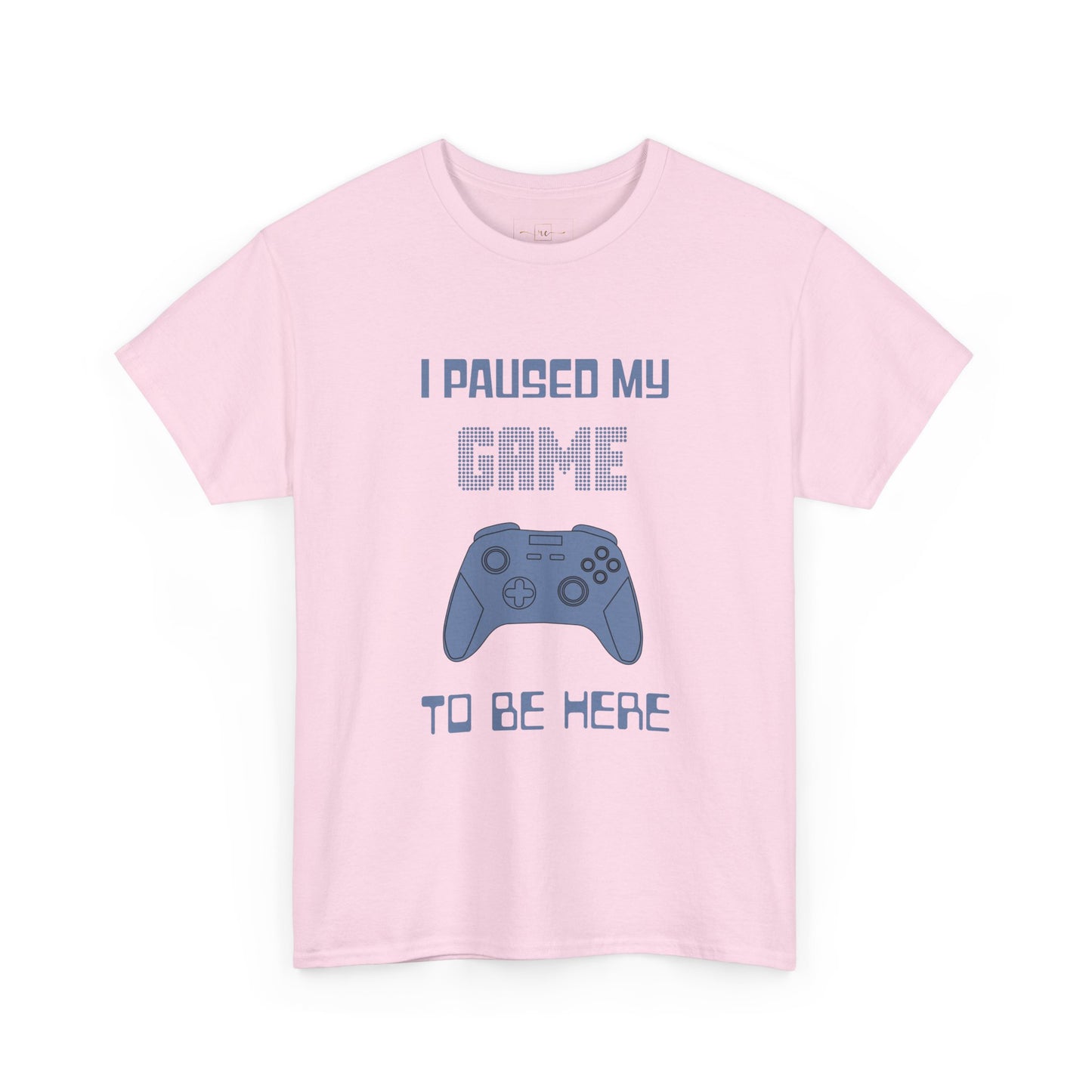 Gamer I Paused My Game Heavy Cotton T-Shirt - Humor Joke (Blue Controller)