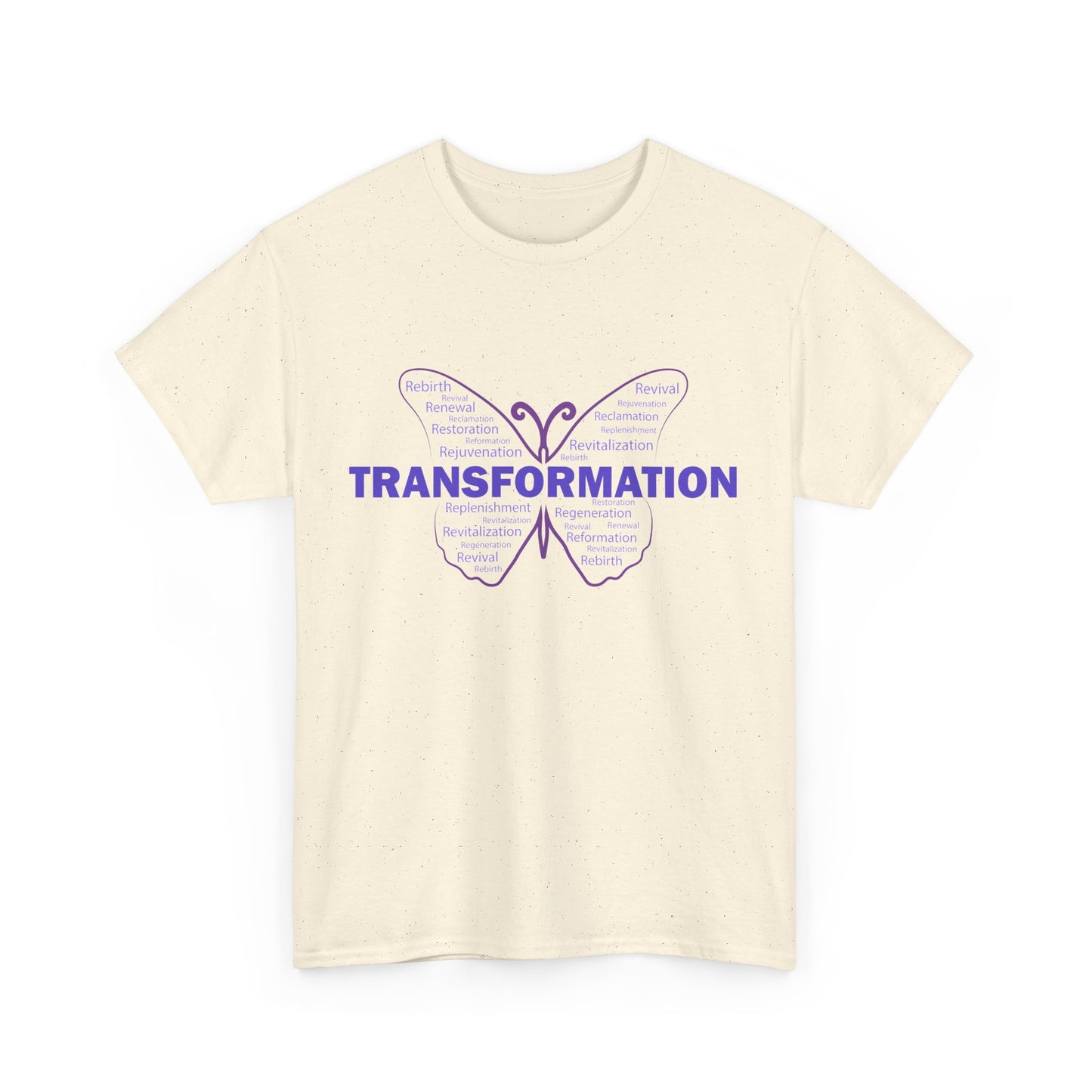 Transformation Heavy Cotton T-Shirt - Word Art Typography Wellness Graphic