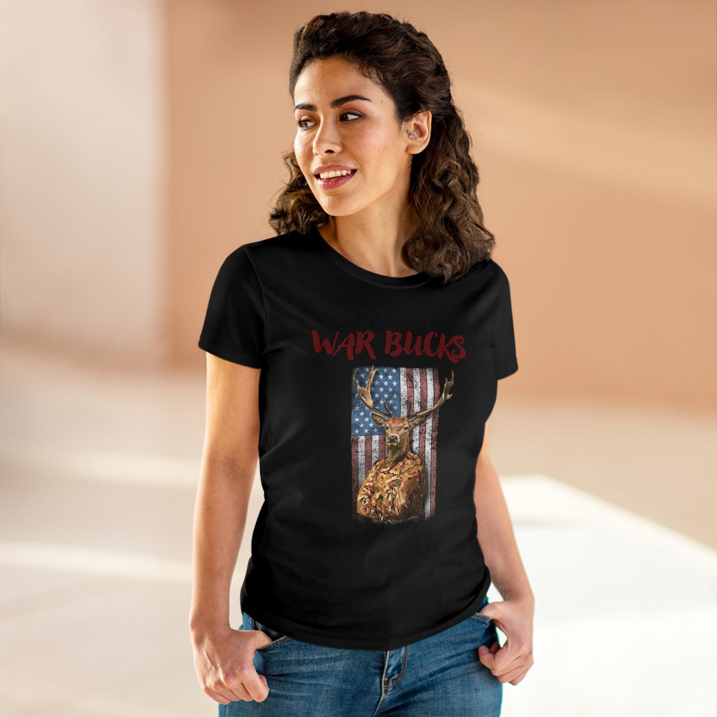 War Bucks Band Women's Mid-weight Cotton Tee - Rock Music Graphic