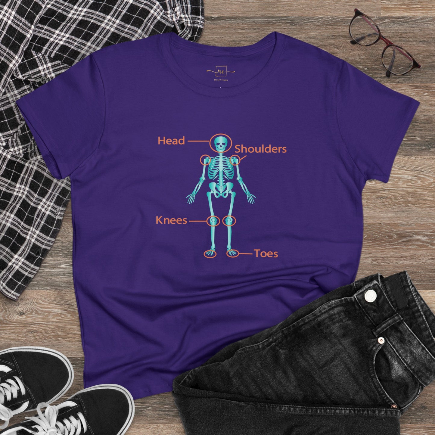 Ortho Skeleton Women's Mid-weight Cotton Tee - Medical Humor