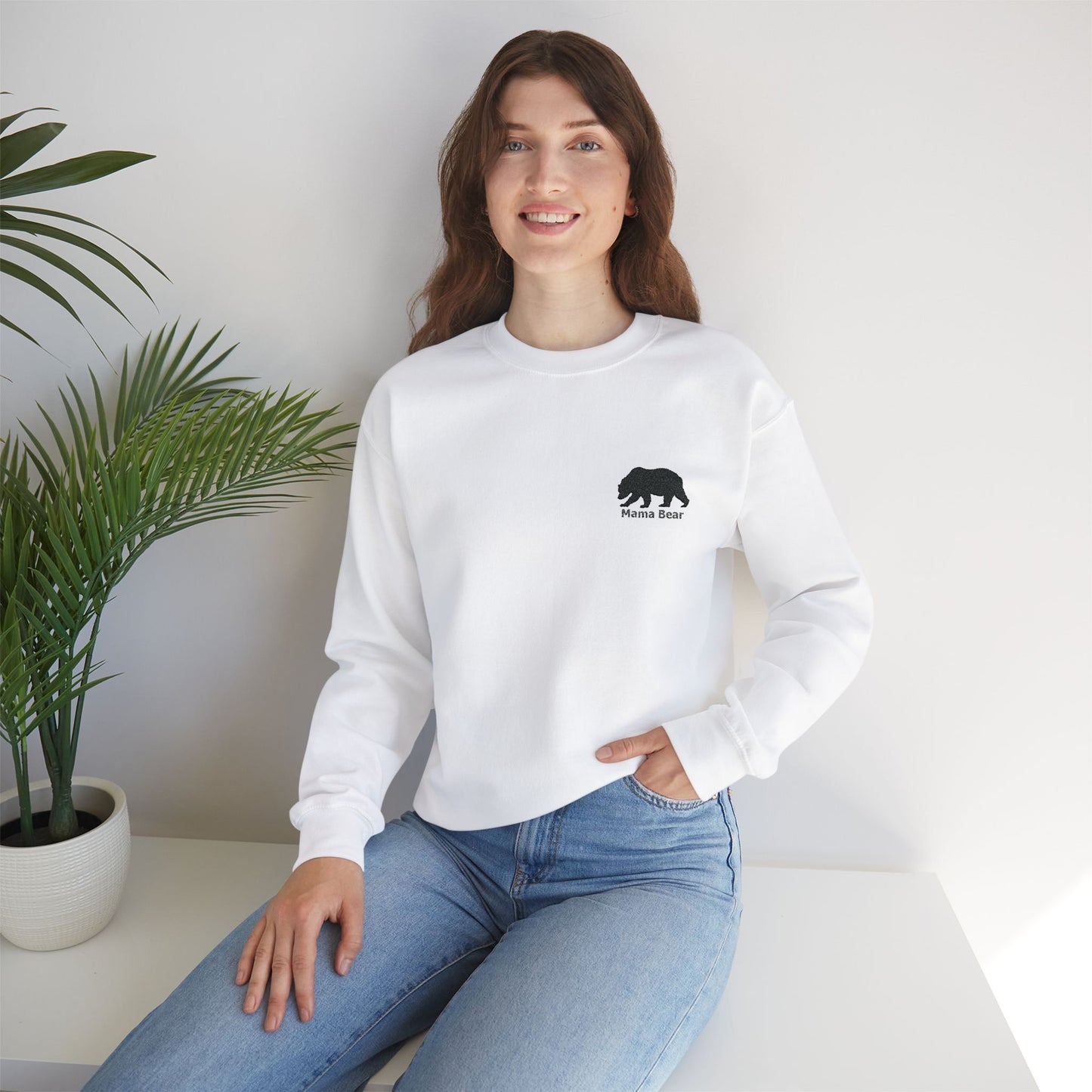 Mama Bear Embroidered Sweatshirt - Cozy, Stylish and Perfect for Moms