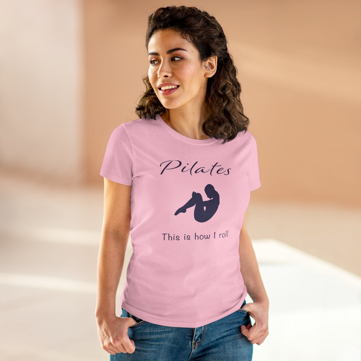 Pilates How I Roll Women's Mid-weight Cotton Tee - Wellness Fitness Health