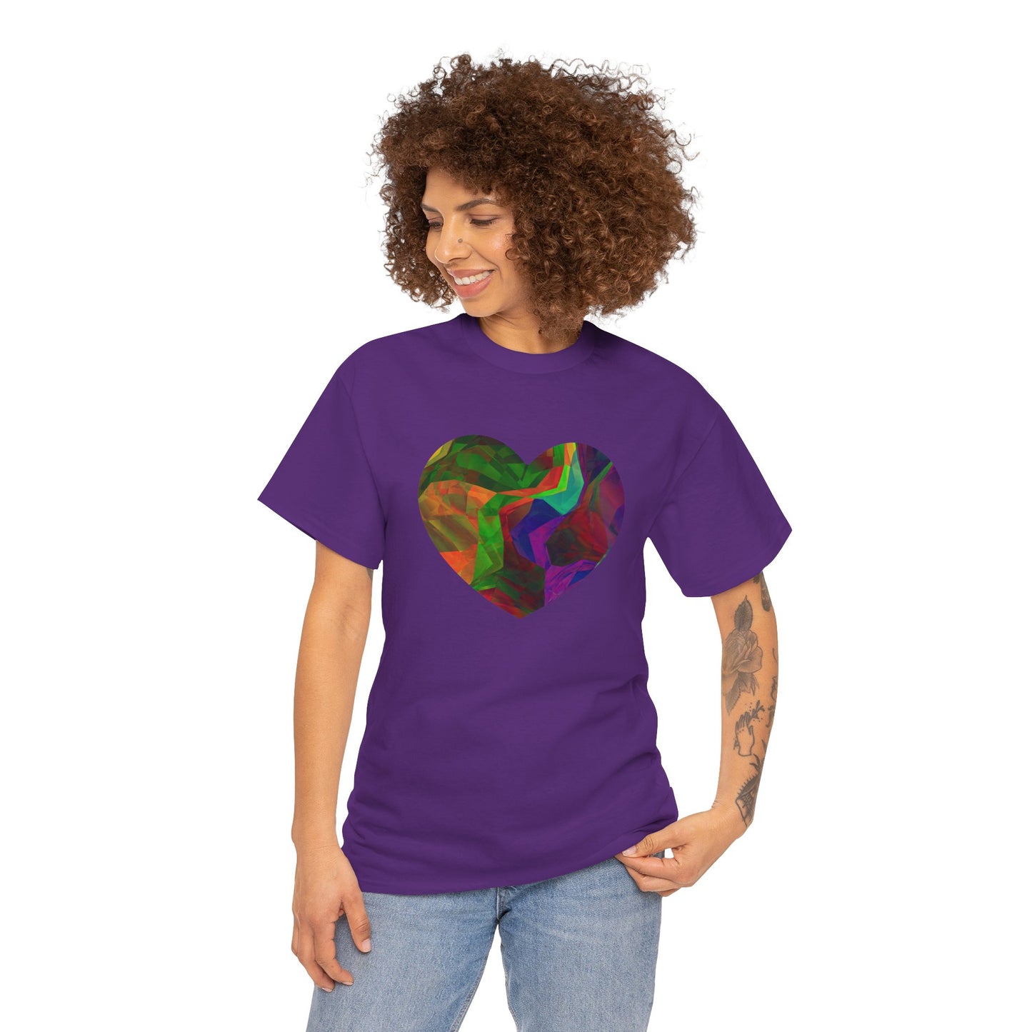 Colorful Heart Abstract Heavy Cotton T-Shirt
