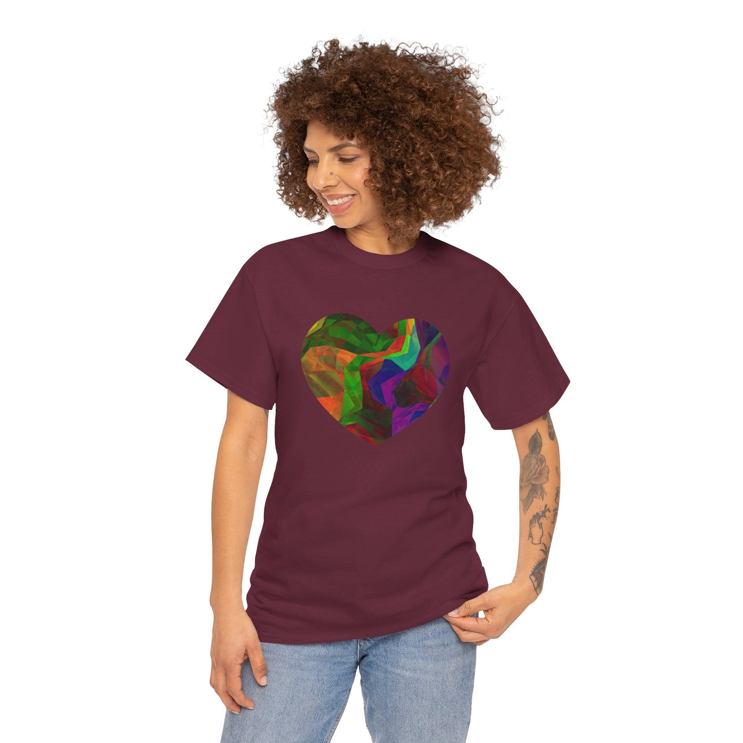 Colorful Heart Abstract Heavy Cotton T-Shirt