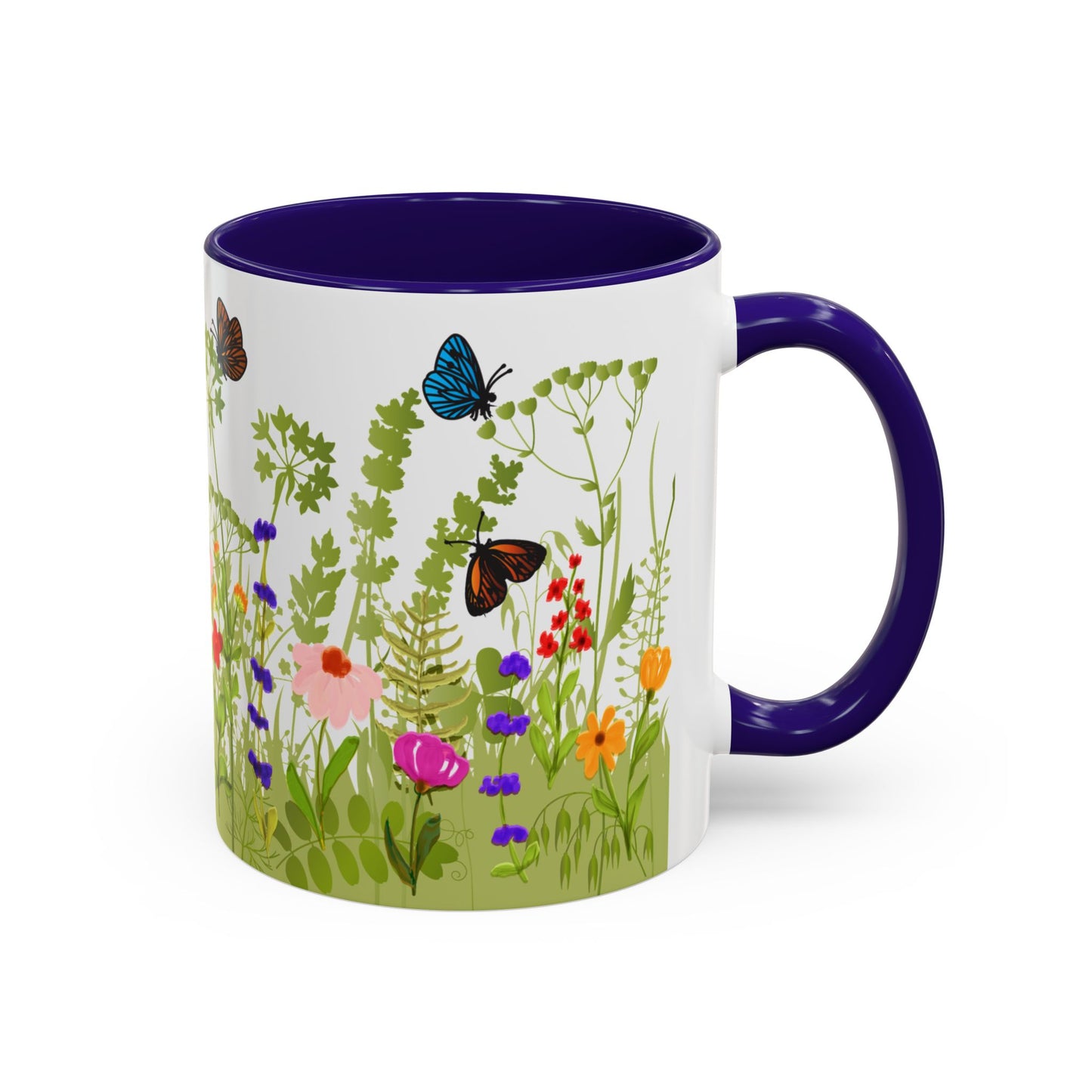 Watercolor Wildflower Mug 2 - Botanical Floral Coffee Mug - Gift for Moms, Gardeners, Art Lovers, Spring & Easter - Ceramic Mug with Color Inside (11oz, 15oz)