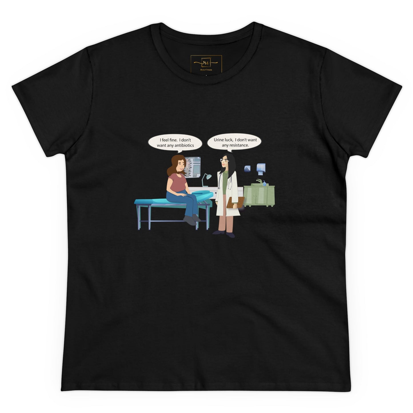 Urine Luck Women's Midweight Cotton Tee - Medical Humor