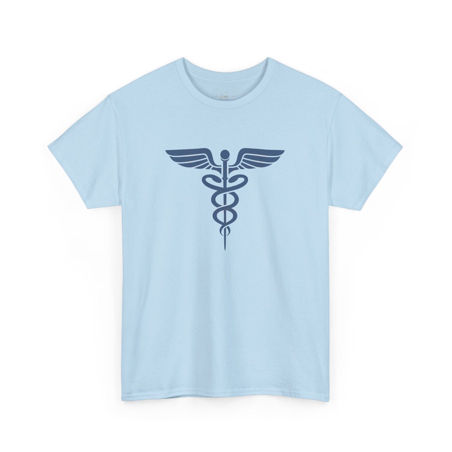 Caduceus Blue Symbol Heavy Cotton T-Shirt