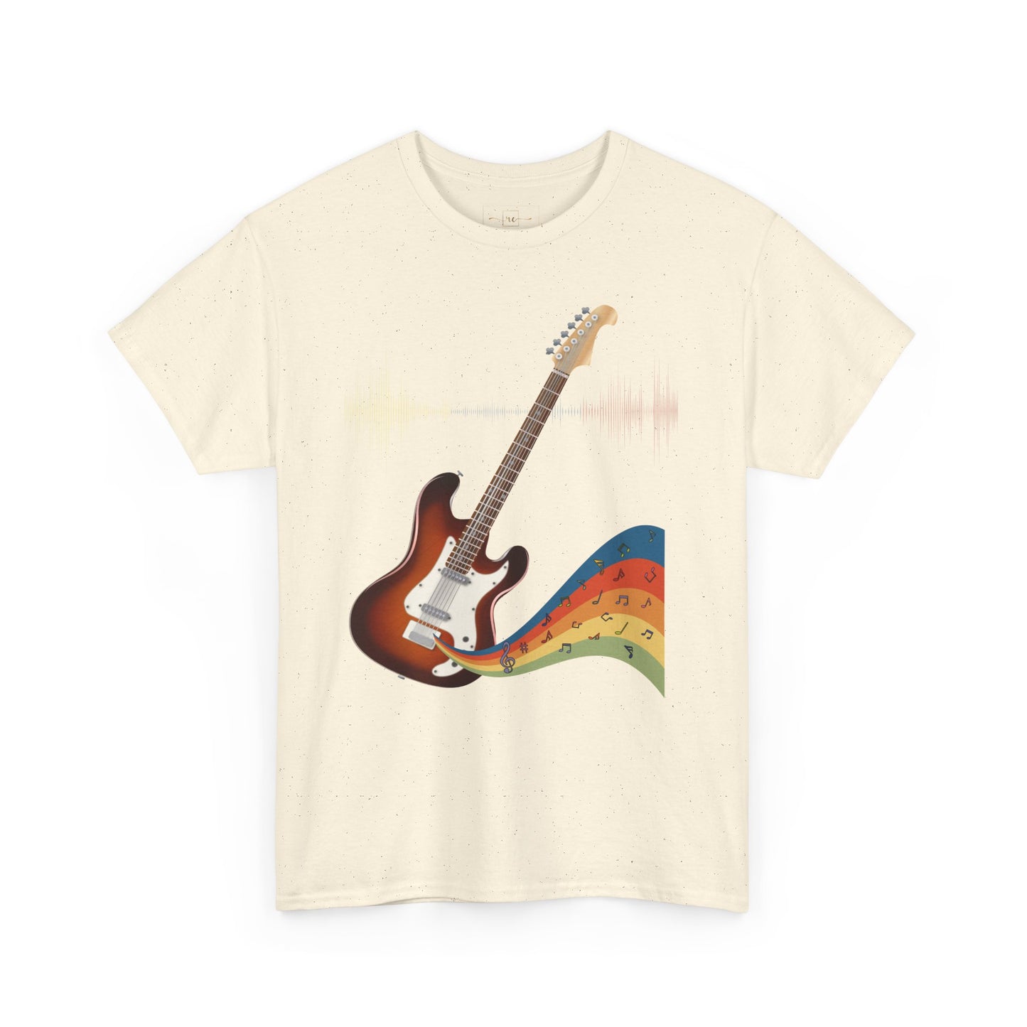 Hippie Guitar Heavy Cotton T-shirt - Rock Music Graphic Tee